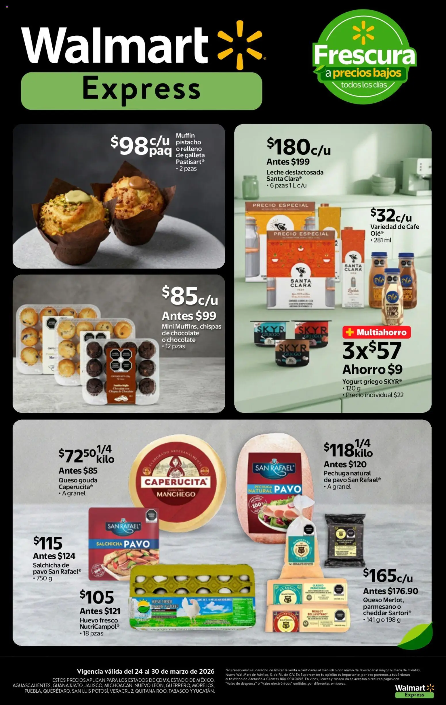 Nuevas ofertas de Walmart Express válidas en toda la República Mexicana desde el 24.03.2026. ¡Encuentra las mejores ofertas en Walmart Express folleto Calidad a precios bajos! | Página: 4 | Productos: Café, Chocolate, Despensa, Teléfono