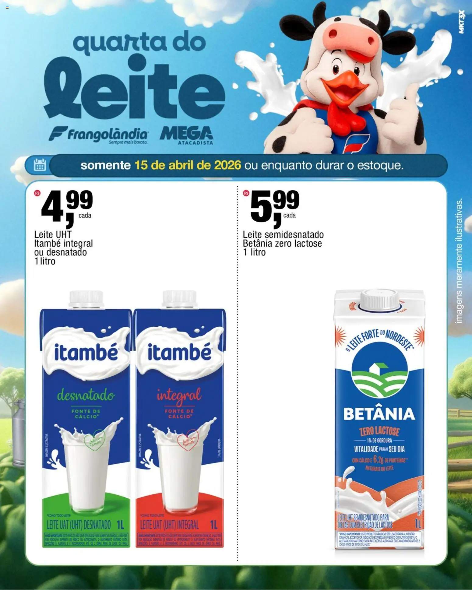 Frangolândia Folheto - válido de 15.04.2026 | Página: 3 | Produtos: Leite, Cálcio