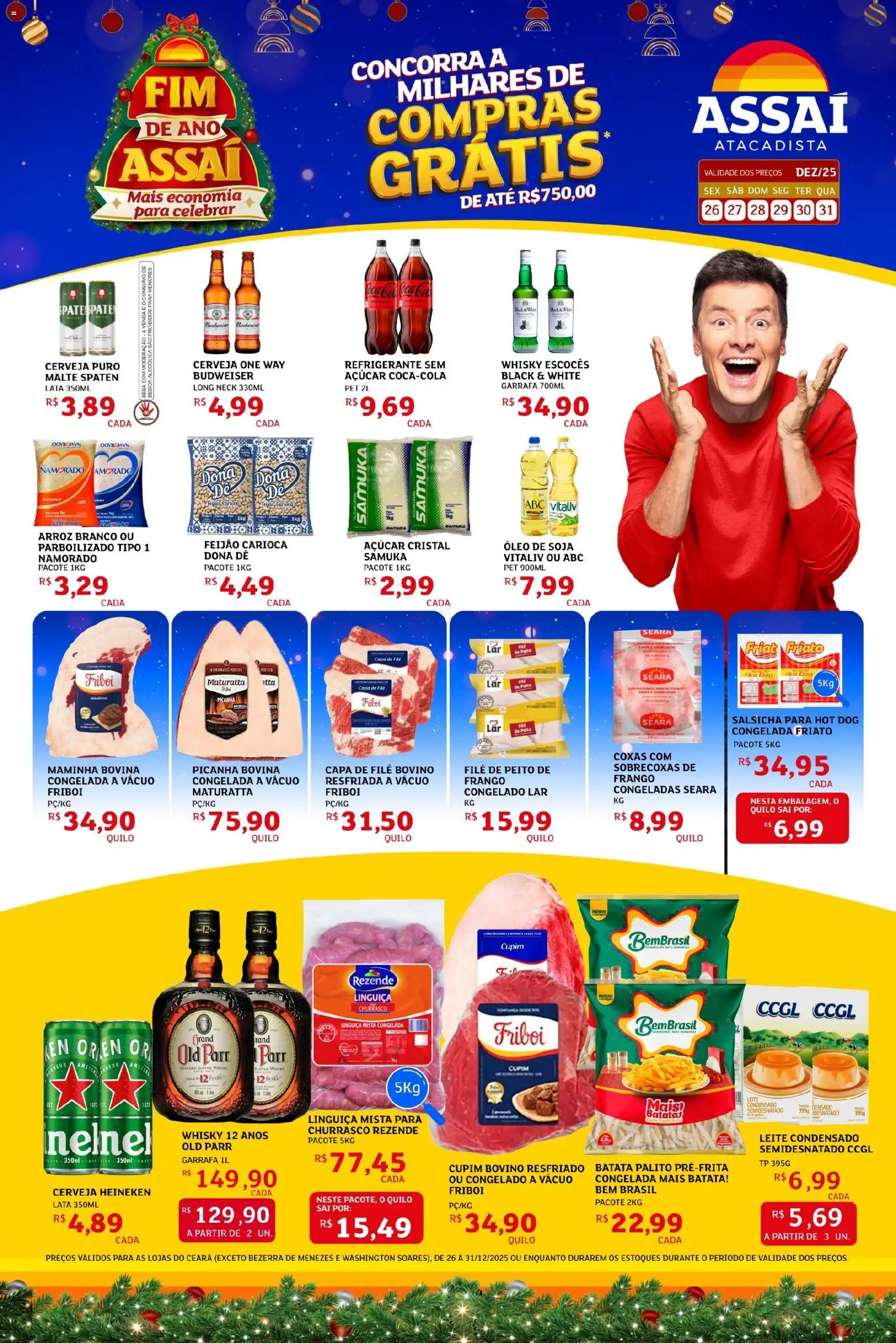 Assaí Atacadista Folheto - válido de 26.12.2025 | Página: 1 | Produtos: Leite, Óleo, Batata, Soja