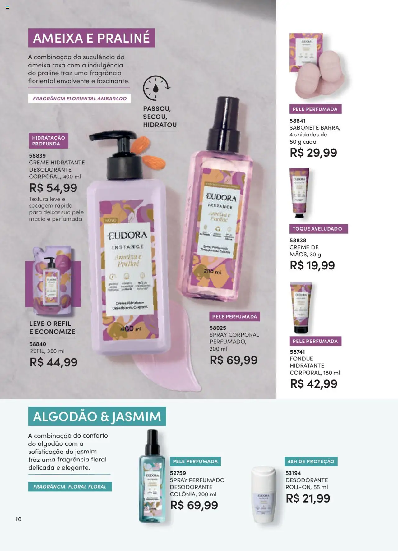 Eudora Folheto - válido de 08.09.2025 | Página: 10 | Produtos: Fragrância, Desodorante, Creme, Algodão