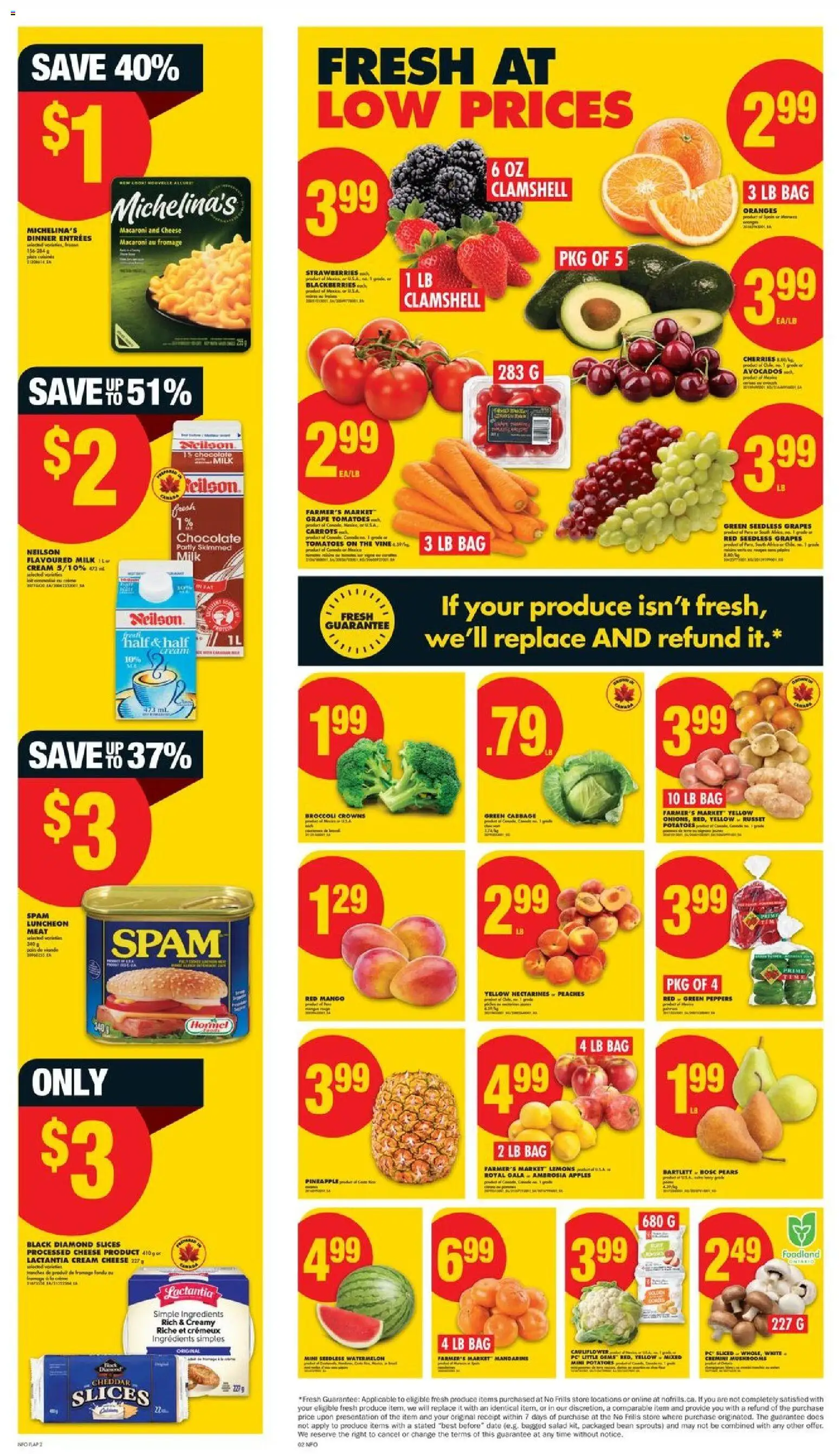 No Frills flyer valid from 22.01.2026 | Page: 2 | Products: Salad, Potatoes, Milk, Oranges