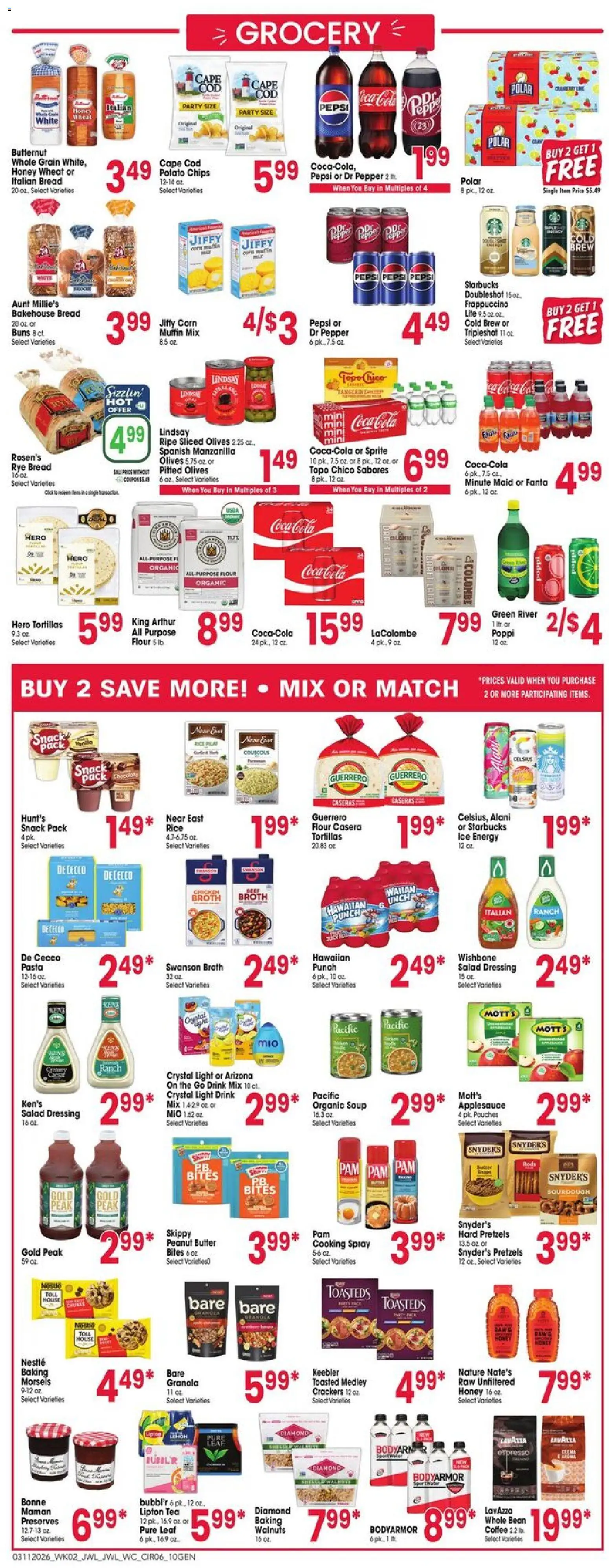 Jewel Osco Weekly Ad - IN - valid from 11.03.2026 | Page: 6 | Products: Butter, Tea, Pasta, Case