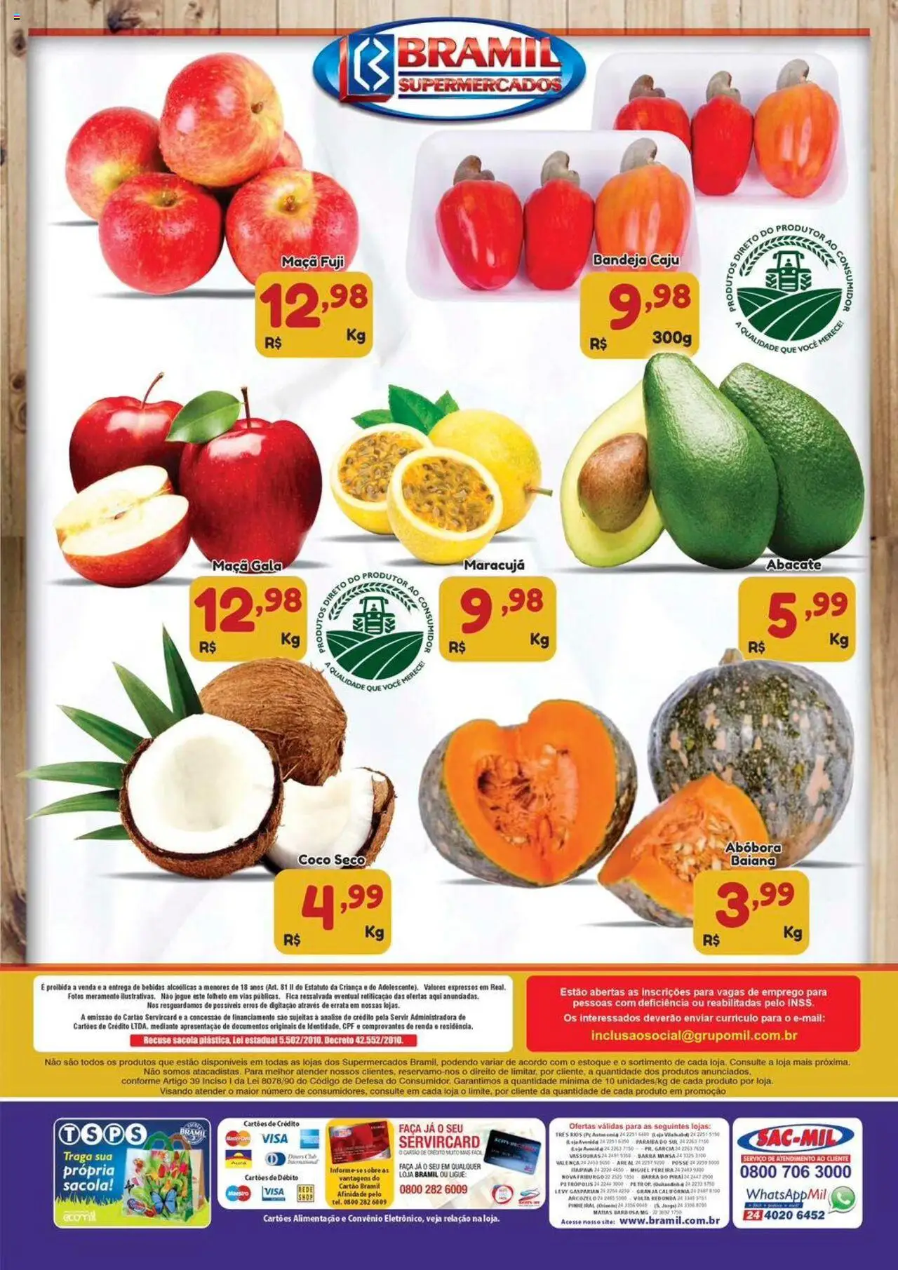 Bramil Supermercados Folheto - válido de 19.08.2025 | Página: 2 | Produtos: Caju, Maracujá, Faca, Bandeja