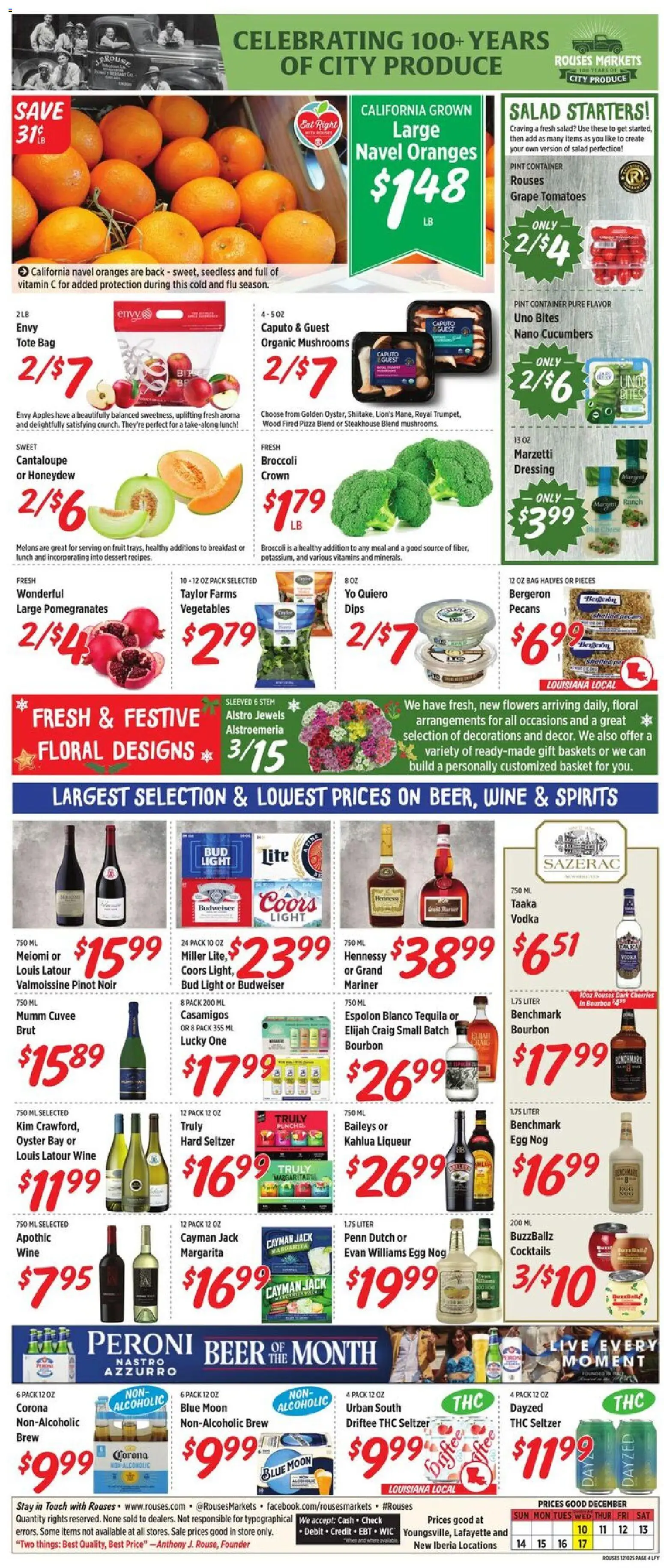 Rouses Weekly Ad - LA - valid from 10.12.2025 | Page: 8 | Products: Cherries, Cheese, Wine, Cucumbers