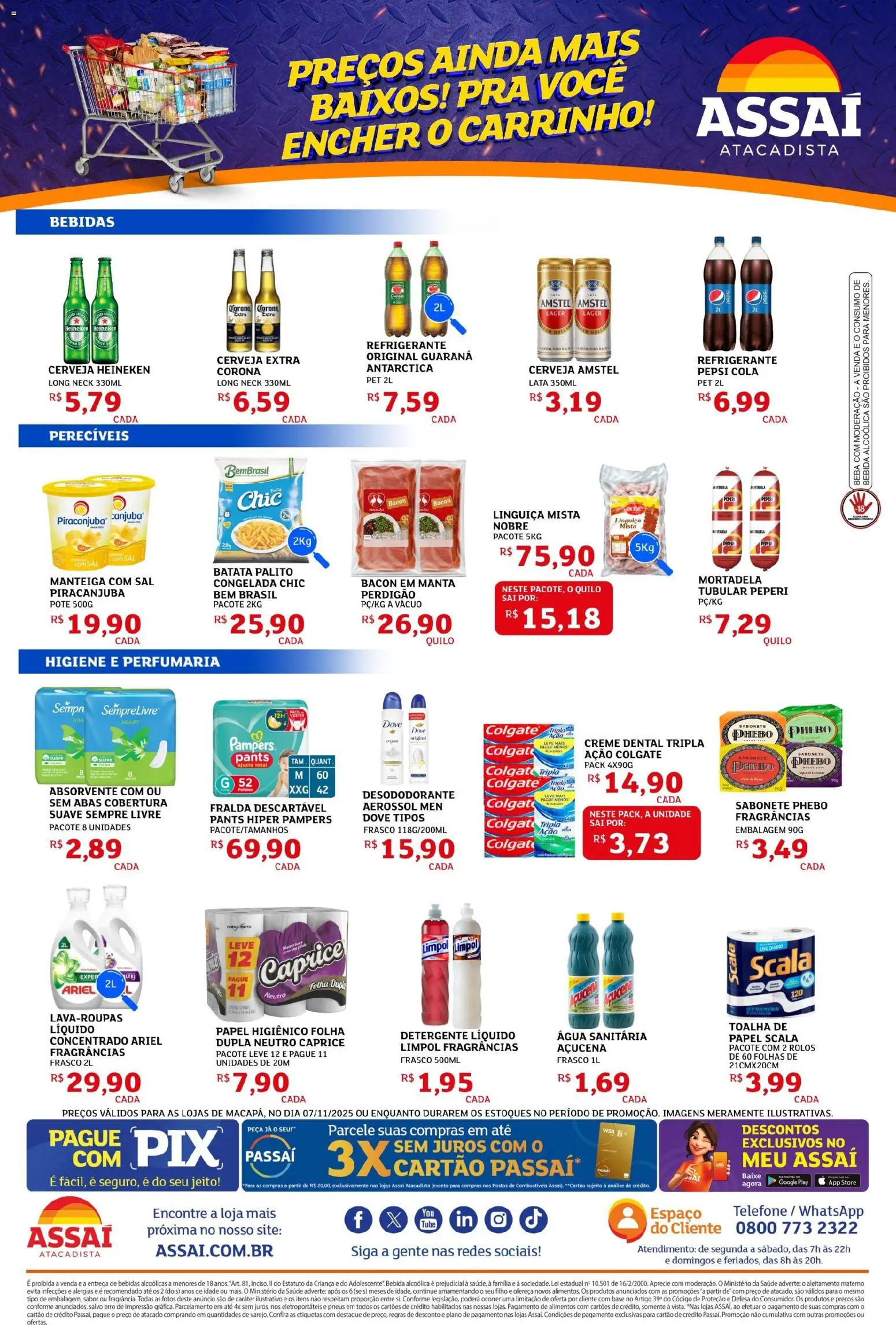 Assaí Atacadista Folheto - válido de 07.11.2025 | Página: 2 | Produtos: Guaraná, Linguiça, Creme, Batata