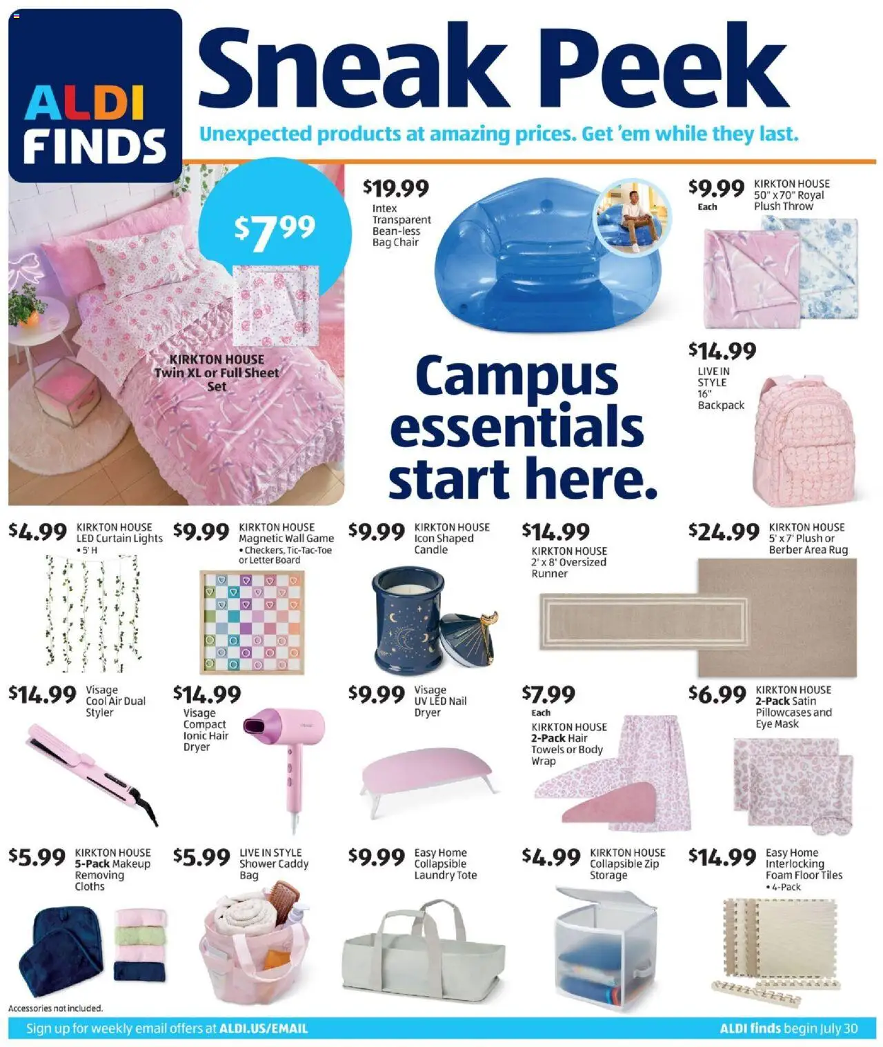 Aldi In Store Ad - valid from 30.07.2025 | Page: 1 | Products: Chair, Nail, Mask, Dryer