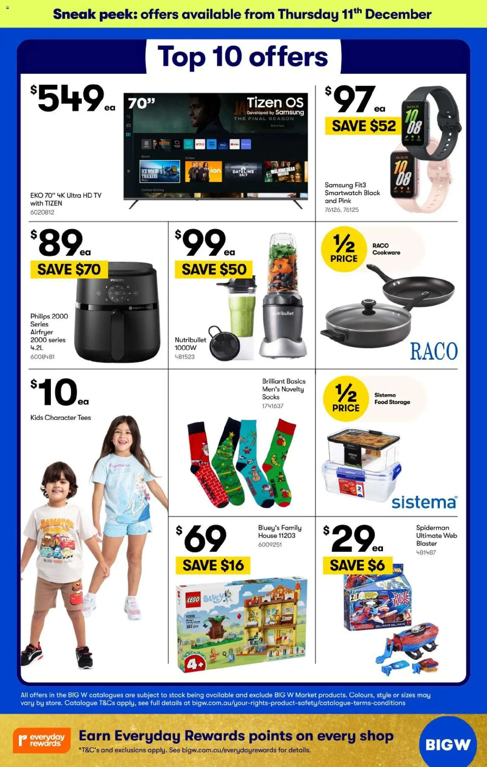 Big W catalogue - valid from 08.12.2025 | Page: 2 | Products: Novelty, Socks, Radiator, Smartwatch