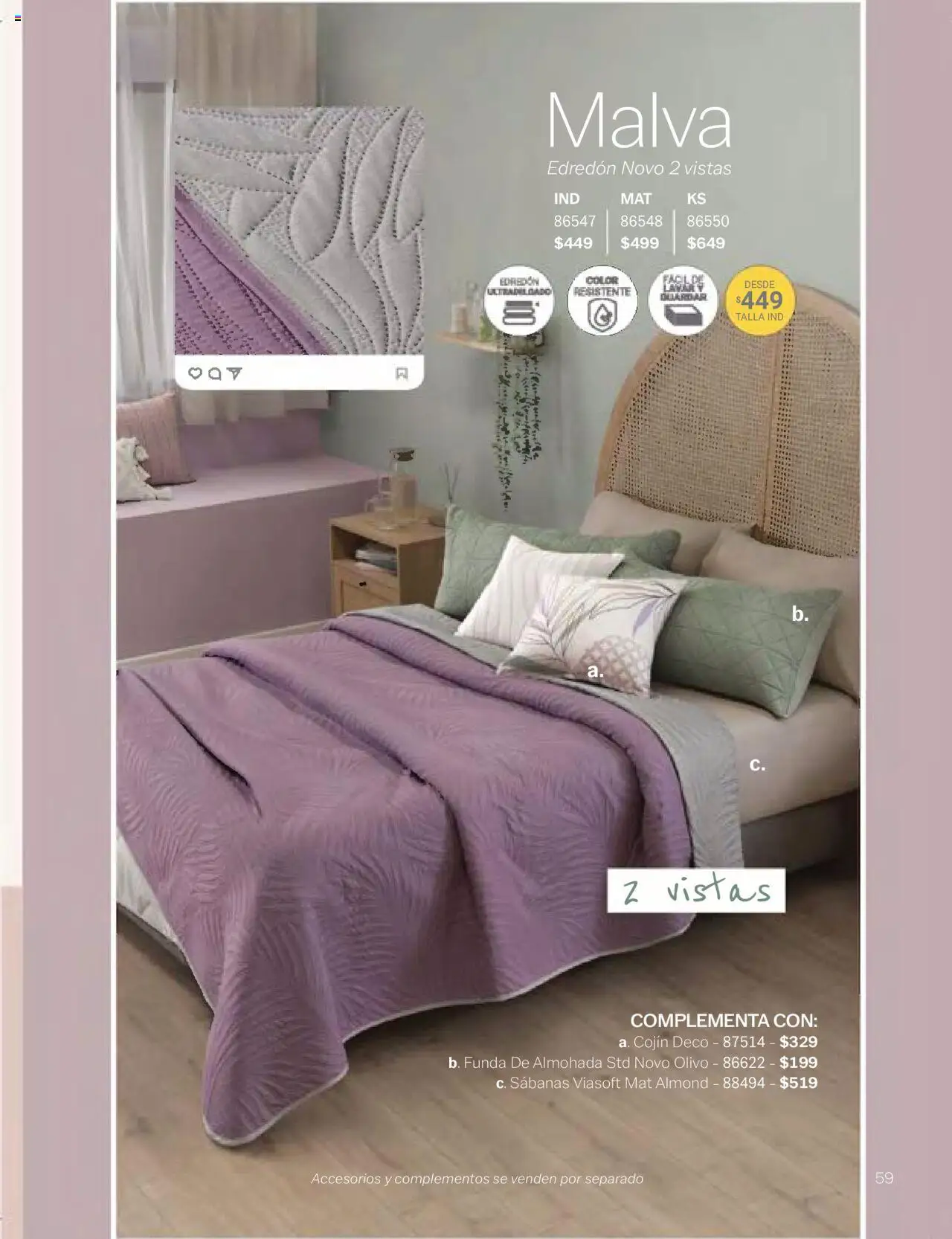 Nuevas ofertas de Vianney válidas en toda la República Mexicana desde el 24.01.2025. ¡Encuentra las mejores ofertas en Vianney catálogo Chavos! | Página: 61 | Productos: Funda, Funda de almohada, Almohada, Sabanas