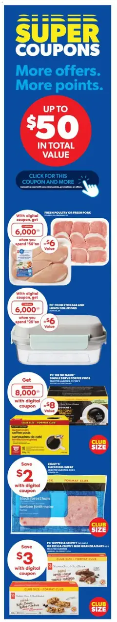 Real Canadian Superstore flyer valid from 24.07.2025 | Page: 5 | Products: PC, Coffee, Ham, Pork