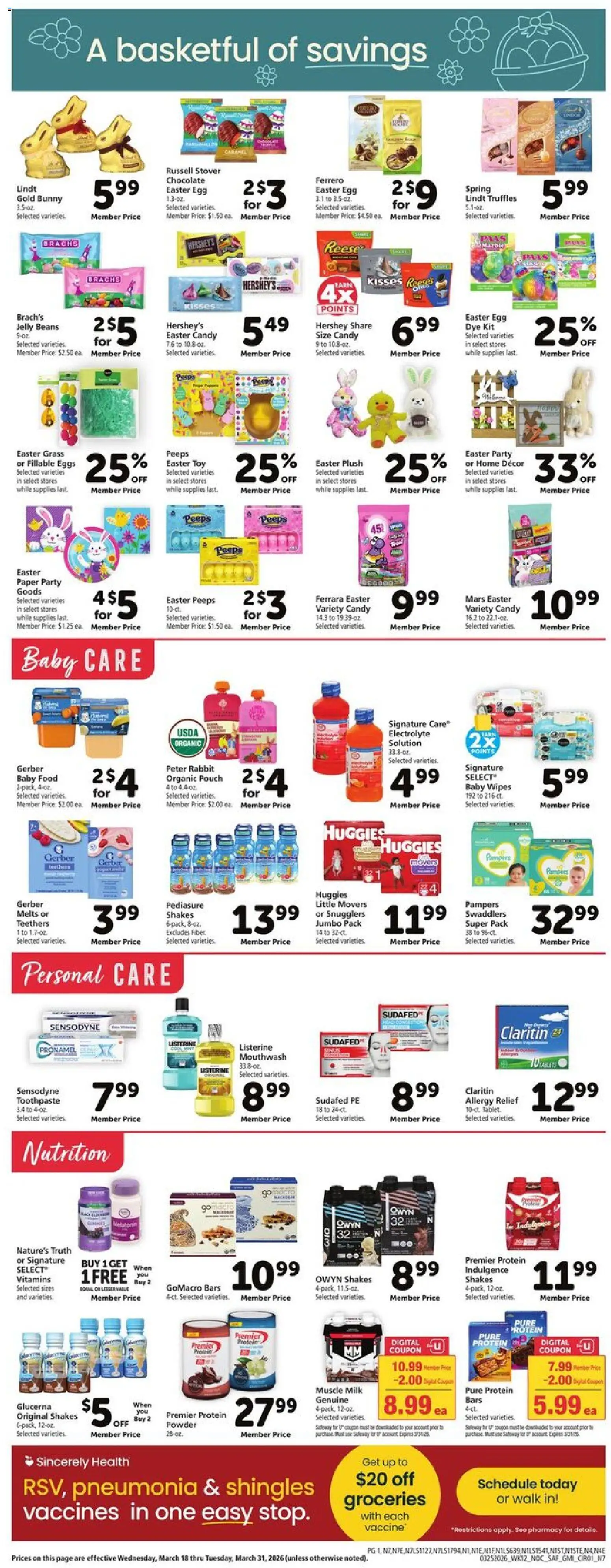Safeway Weekly Ad - valid from 25.03.2026 | Page: 7 | Products: Powder, Eggs, Toothpaste, Mouthwash