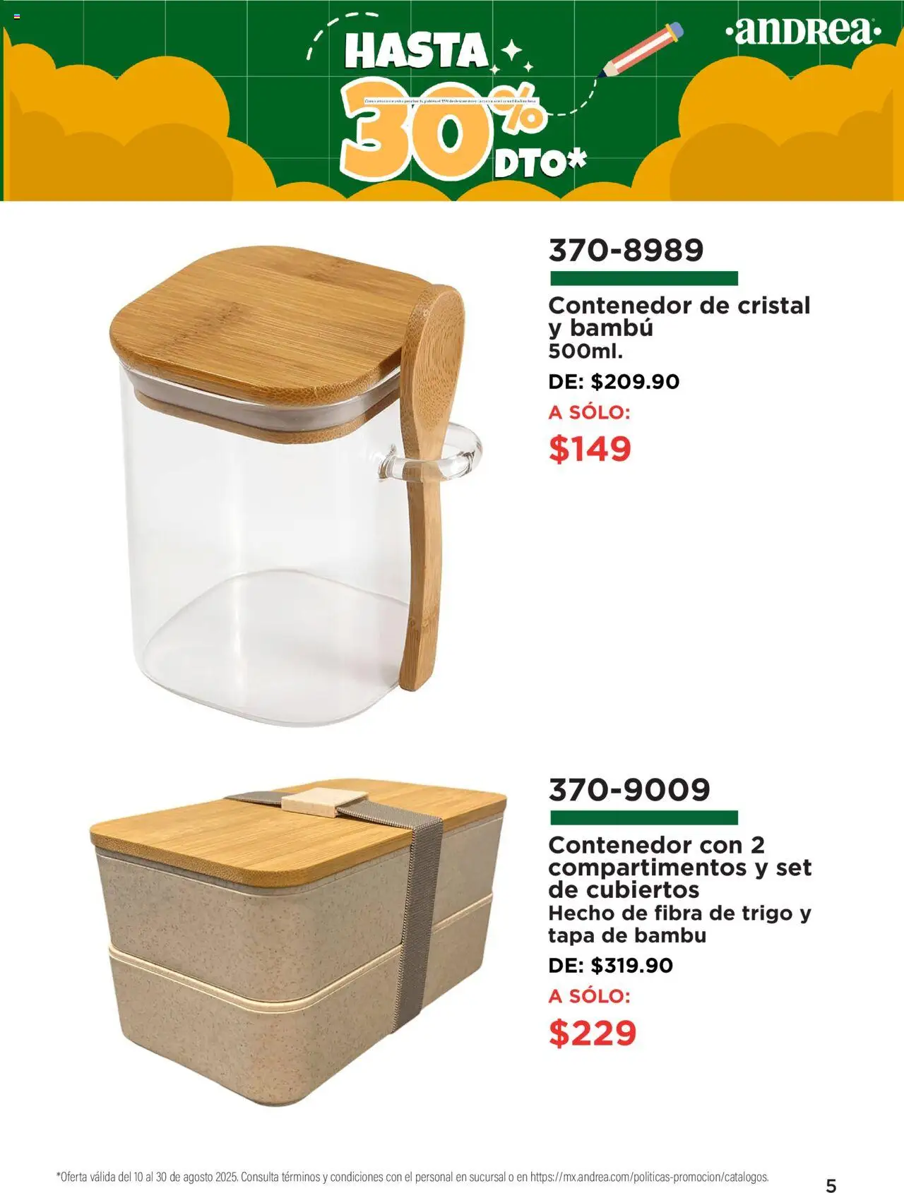 Nuevas ofertas de Andrea válidas en toda la República Mexicana desde el 10.08.2025. ¡Encuentra las mejores ofertas en Andrea - Catálogo Regreso a Clases! | Página: 5 | Productos: Contenedor