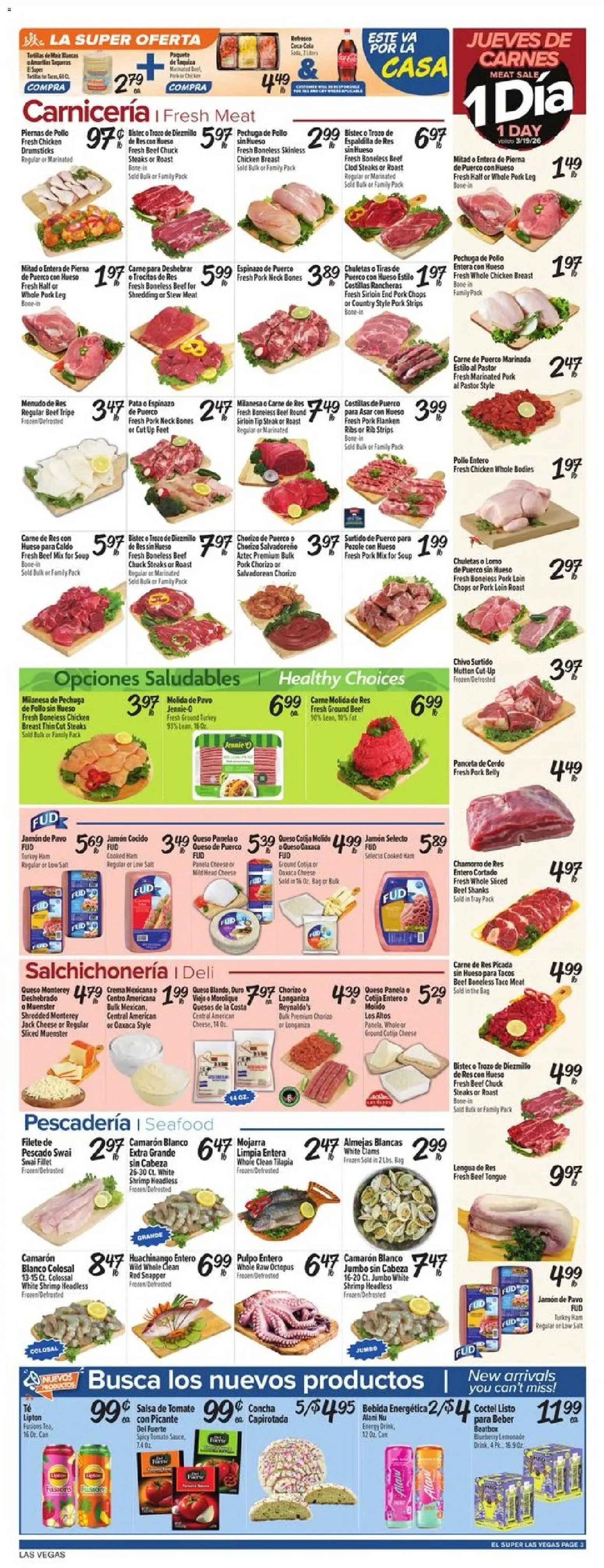 El Super Weekly Ad - NV - valid from 18.03.2026 | Page: 3 | Products: Beef, Seafood, Beet, Bag