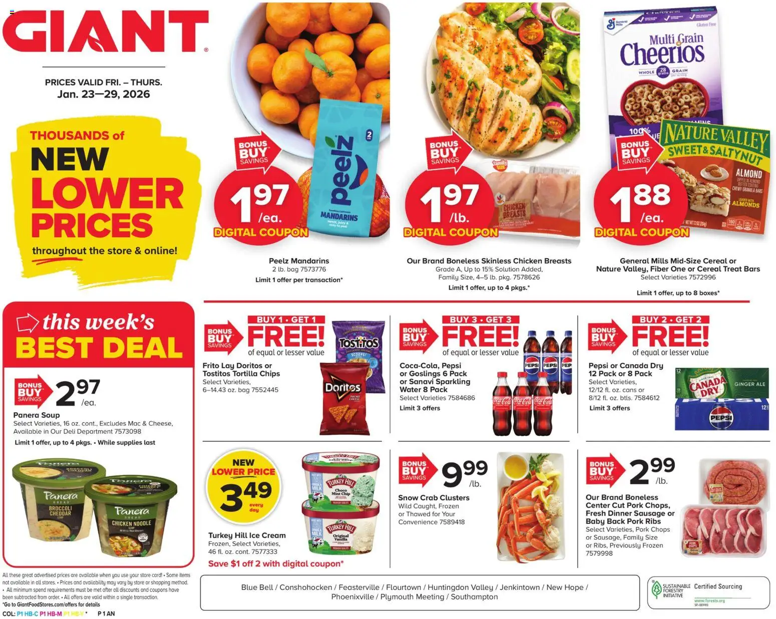 Giant Weekly Ad - valid from 23.01.2026 | Page: 1 | Products: Mandarins, Chips, Cream, Sausage