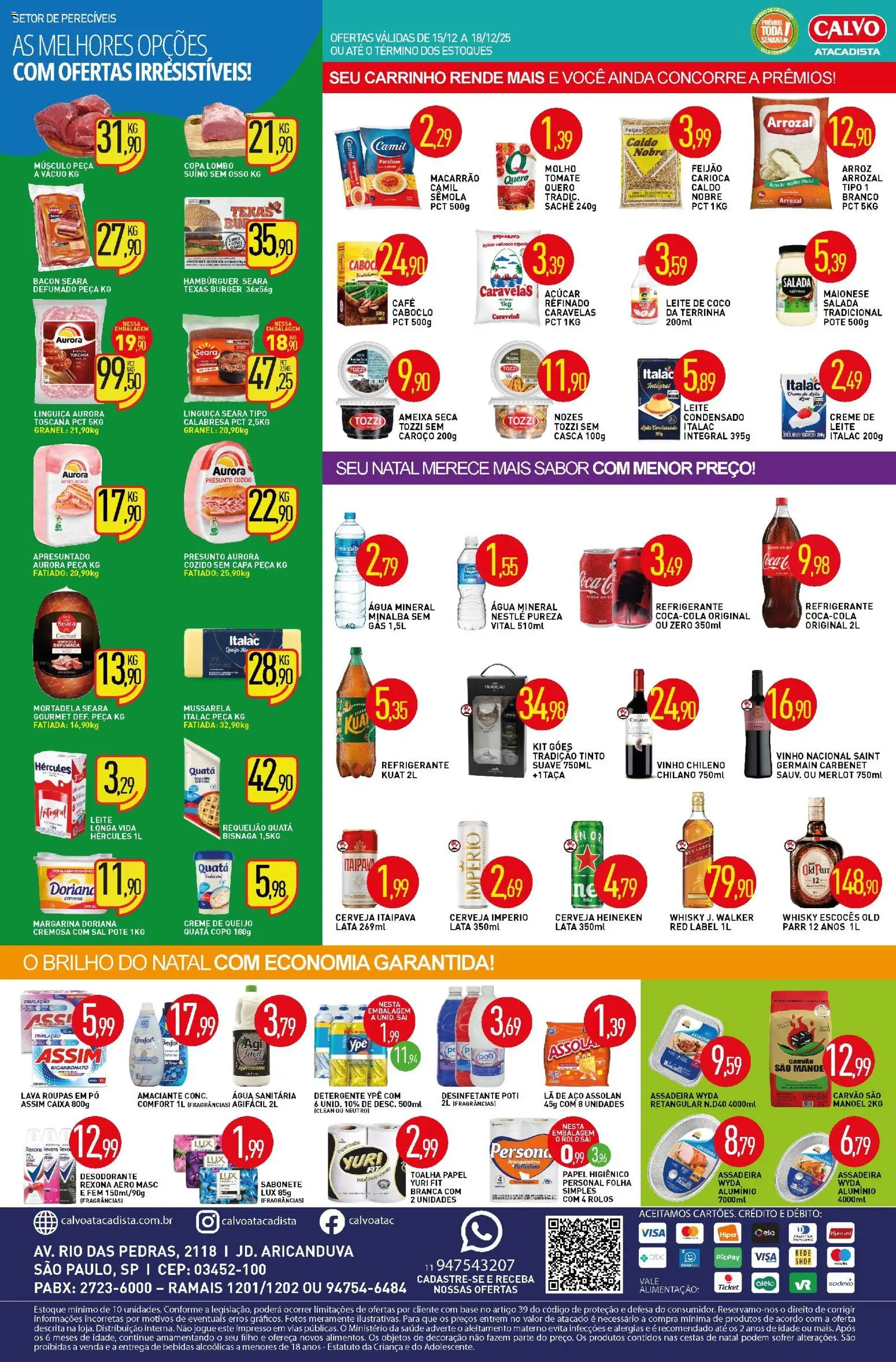 Calvo Atacadista Folheto - válido de 15.12.2025 | Página: 2 | Produtos: Linguiça, Lombo, Vinho, Refrigerante