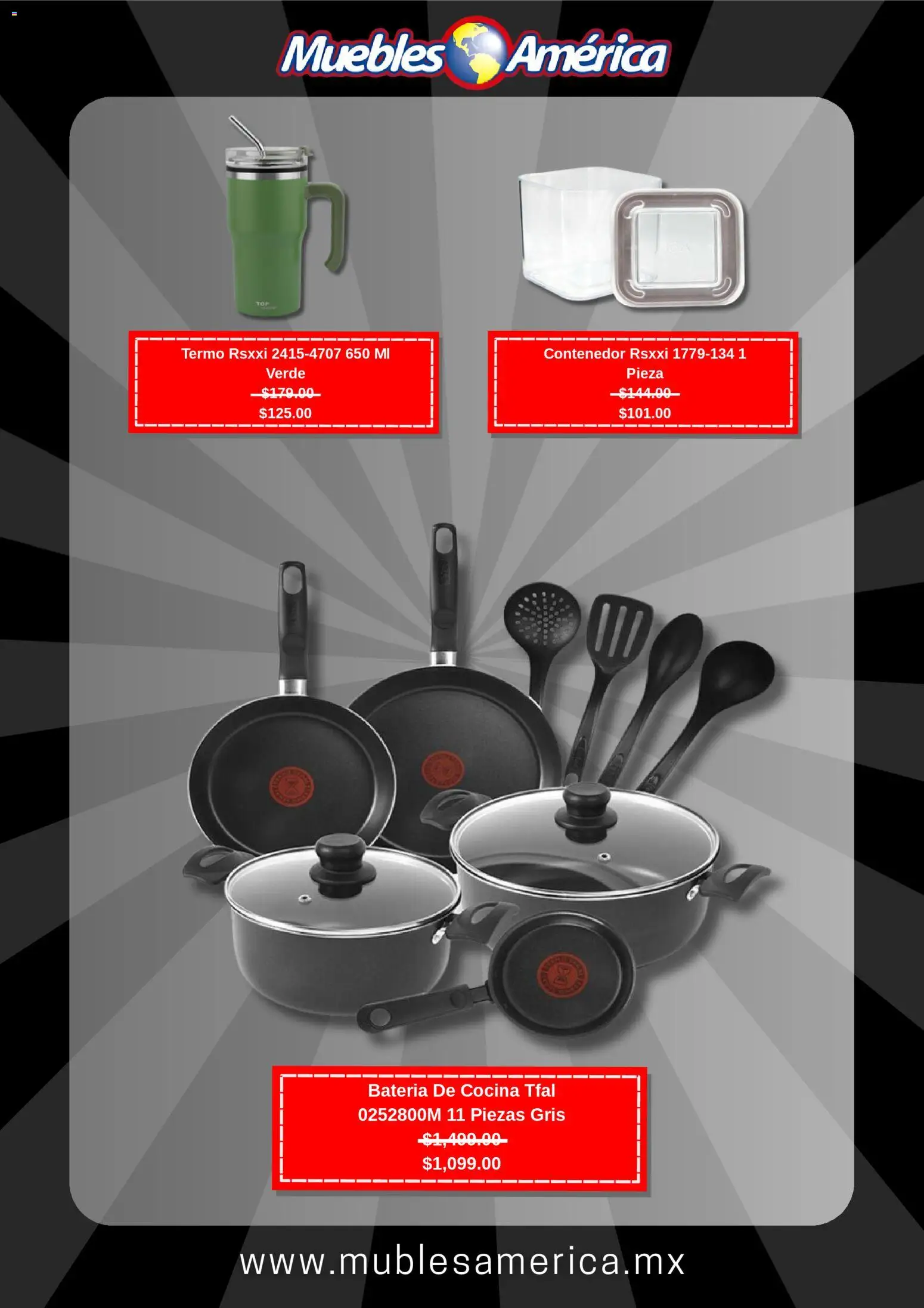 Nuevas ofertas de Muebles America válidas en toda la República Mexicana desde el 27.11.2025. ¡Encuentra las mejores ofertas en Muebles America Black Friday! | Página: 2 | Productos: Cocina, Contenedor, Batería, Termo