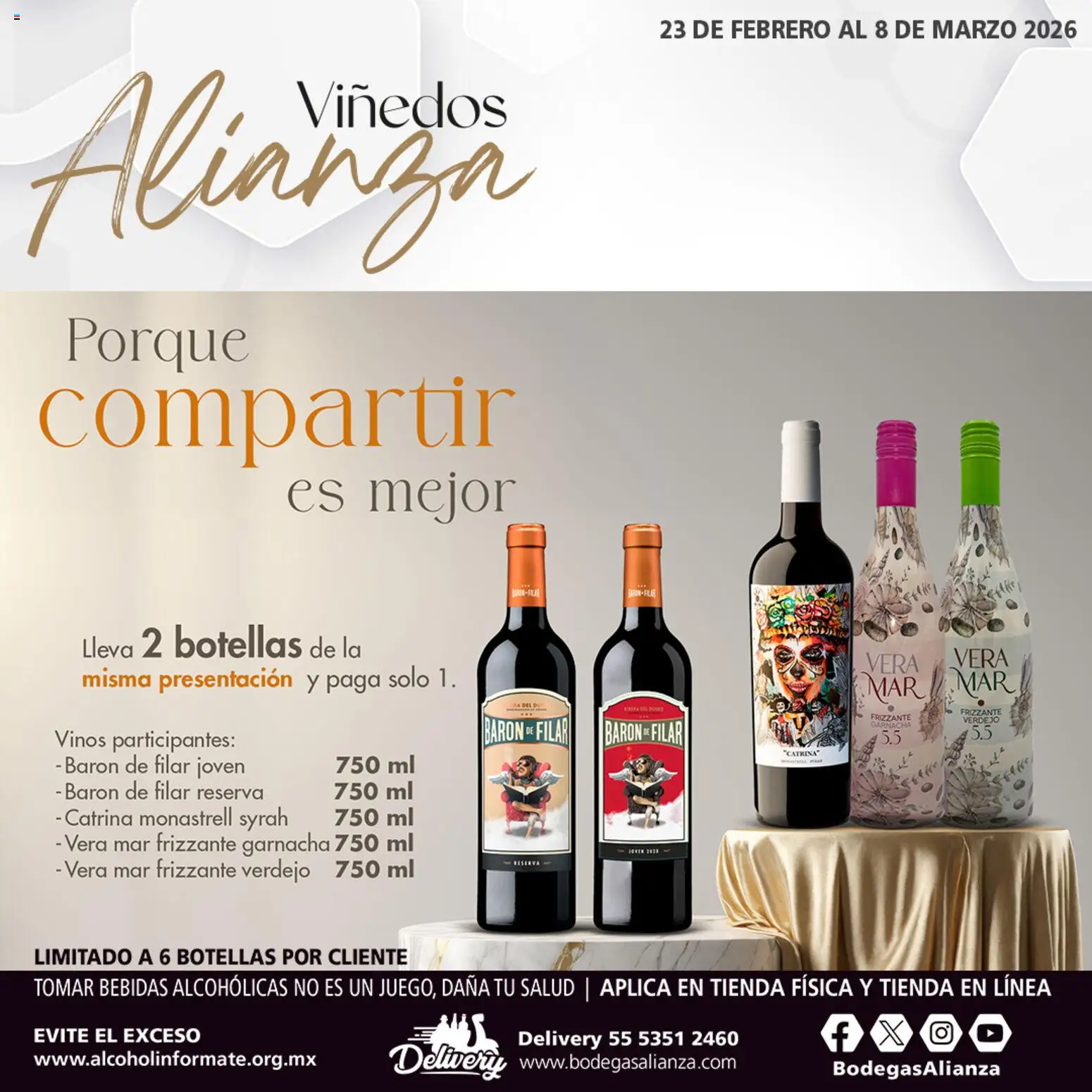 Nuevas ofertas de Bodegas Alianza válidas en toda la República Mexicana desde el 23.02.2026. ¡Encuentra las mejores ofertas en Bodegas Alianza catálogo Viñedos Alianza! | Página: 3