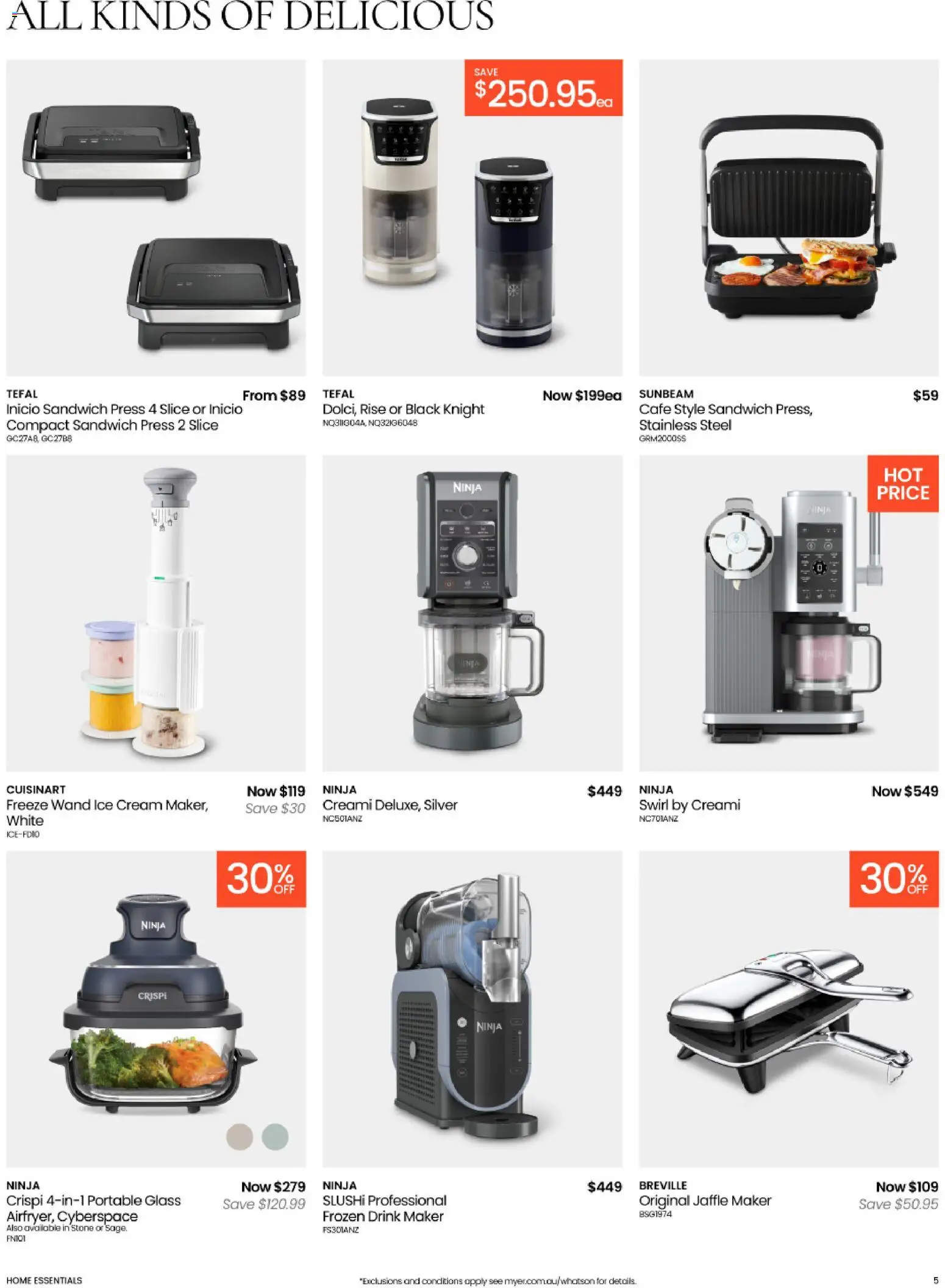 Myer catalogue - valid from 10.02.2026 | Page: 5 | Products: Cream, Ice cream, Portable, Jaffle maker