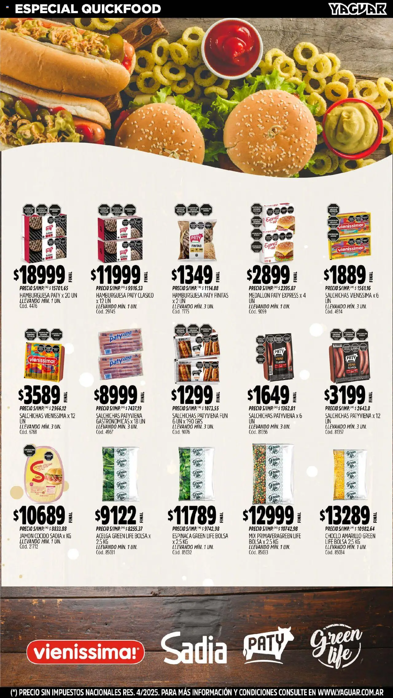 Yaguar catálogo │ válido desde el 15.09.2025 | Página: 28 | Productos: Bolsa, Acelga, Jamón cocido, Espinaca