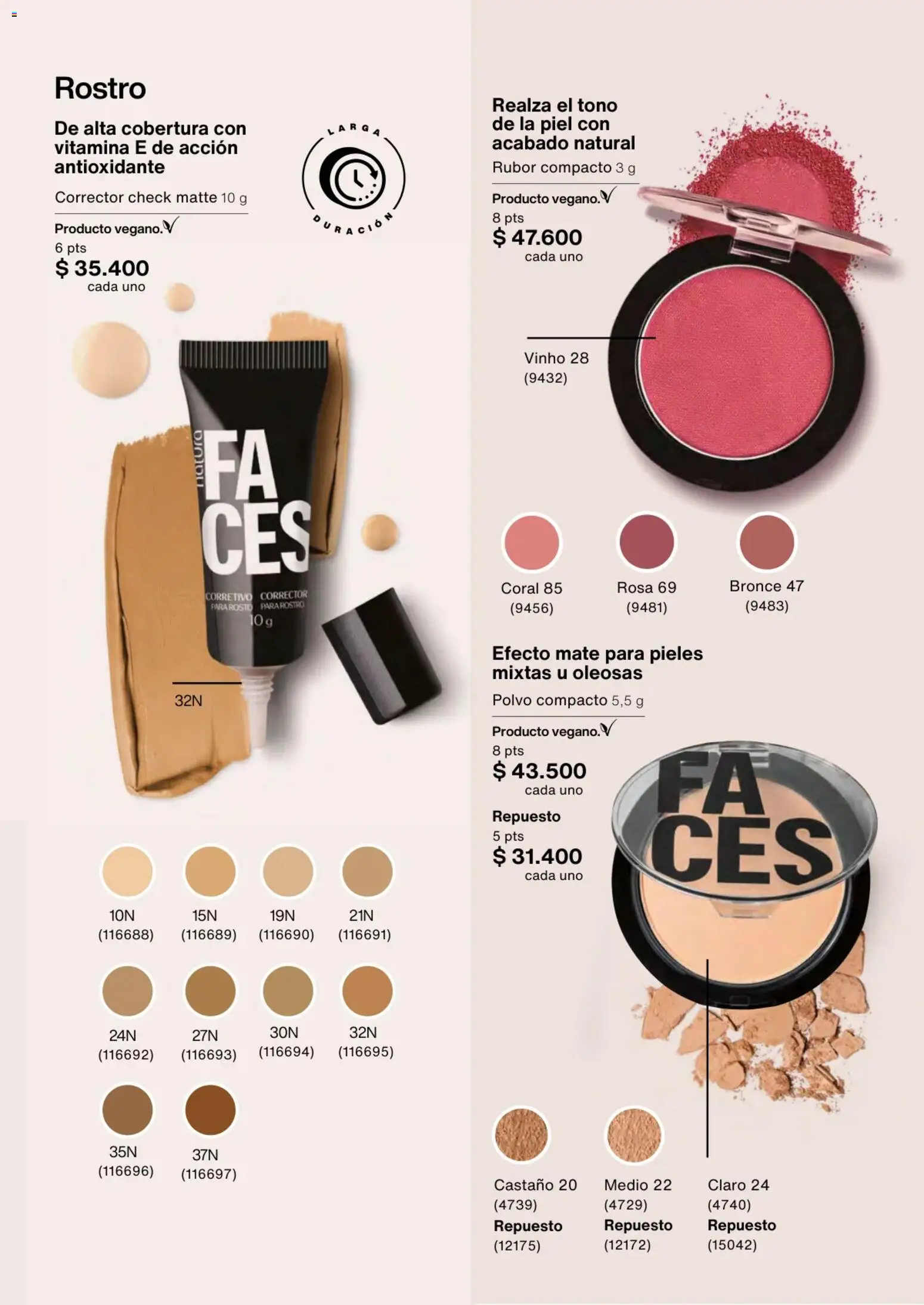 Natura revista - valida desde el 02.01.2026 | Página: 71 | Productos: Polvo compacto, Rubor, Polvo, Corrector