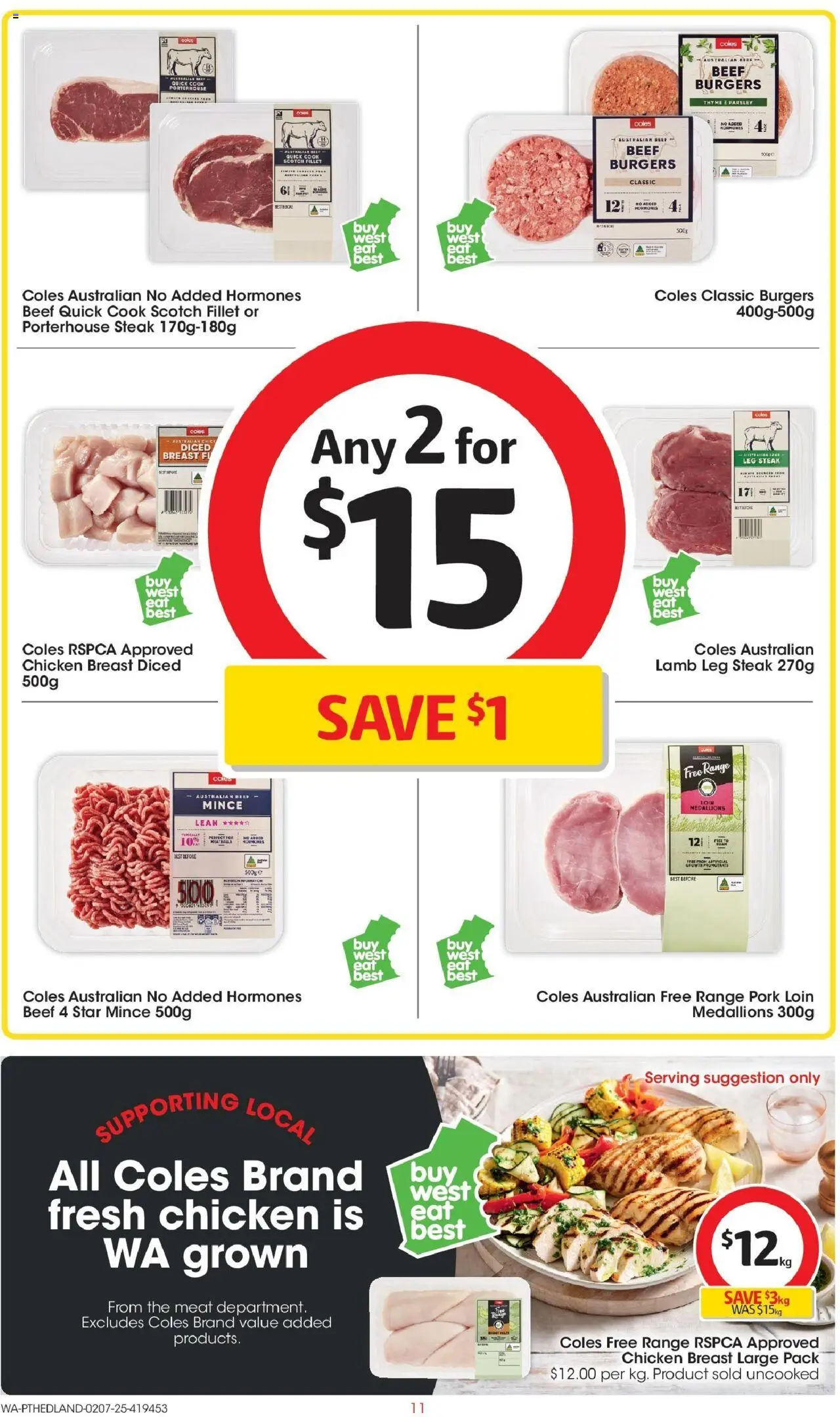 Coles catalogue - valid from 02.07.2025 | Page: 11 | Products: Beer, Pork, Beef, Steak
