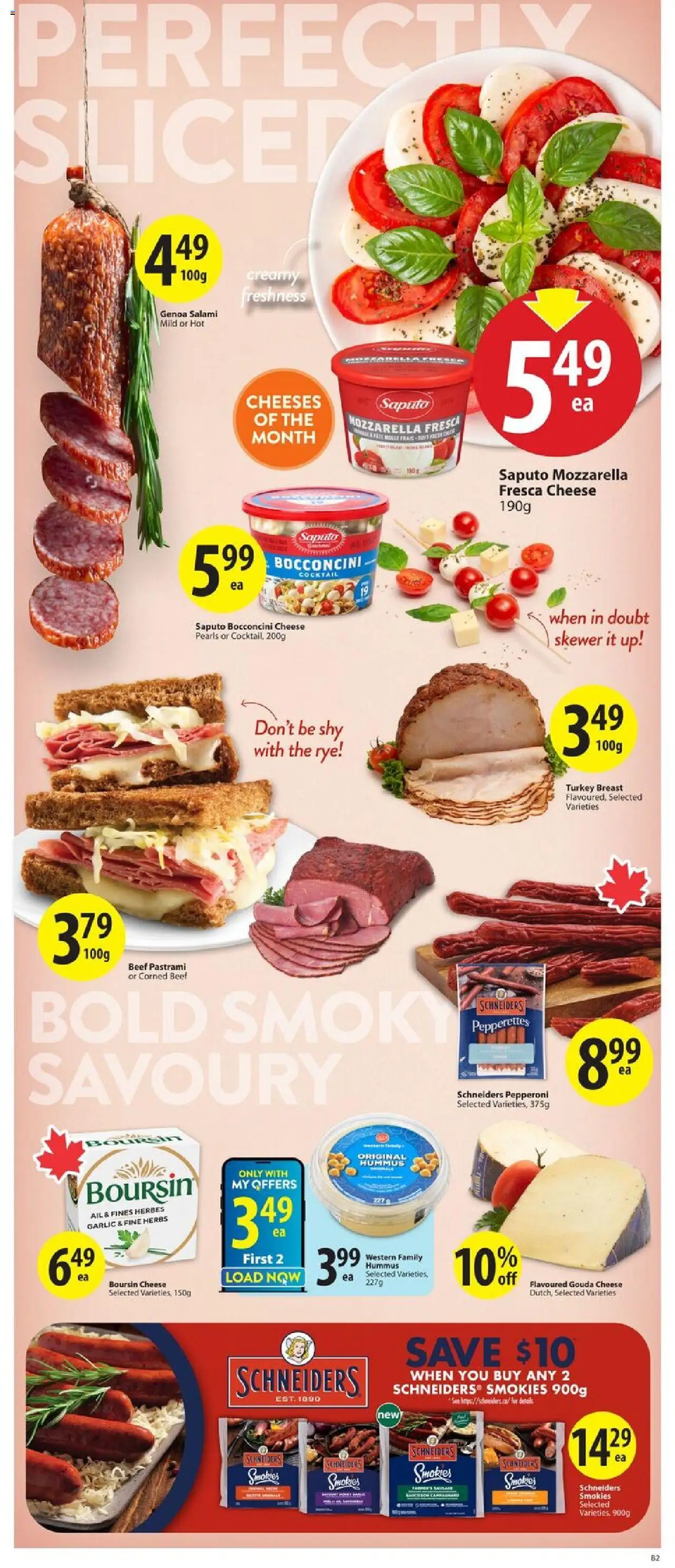 Save on foods flyer valid from 14.08.2025 | Page: 11 | Products: Beef, Turkey, Cheese, Salami