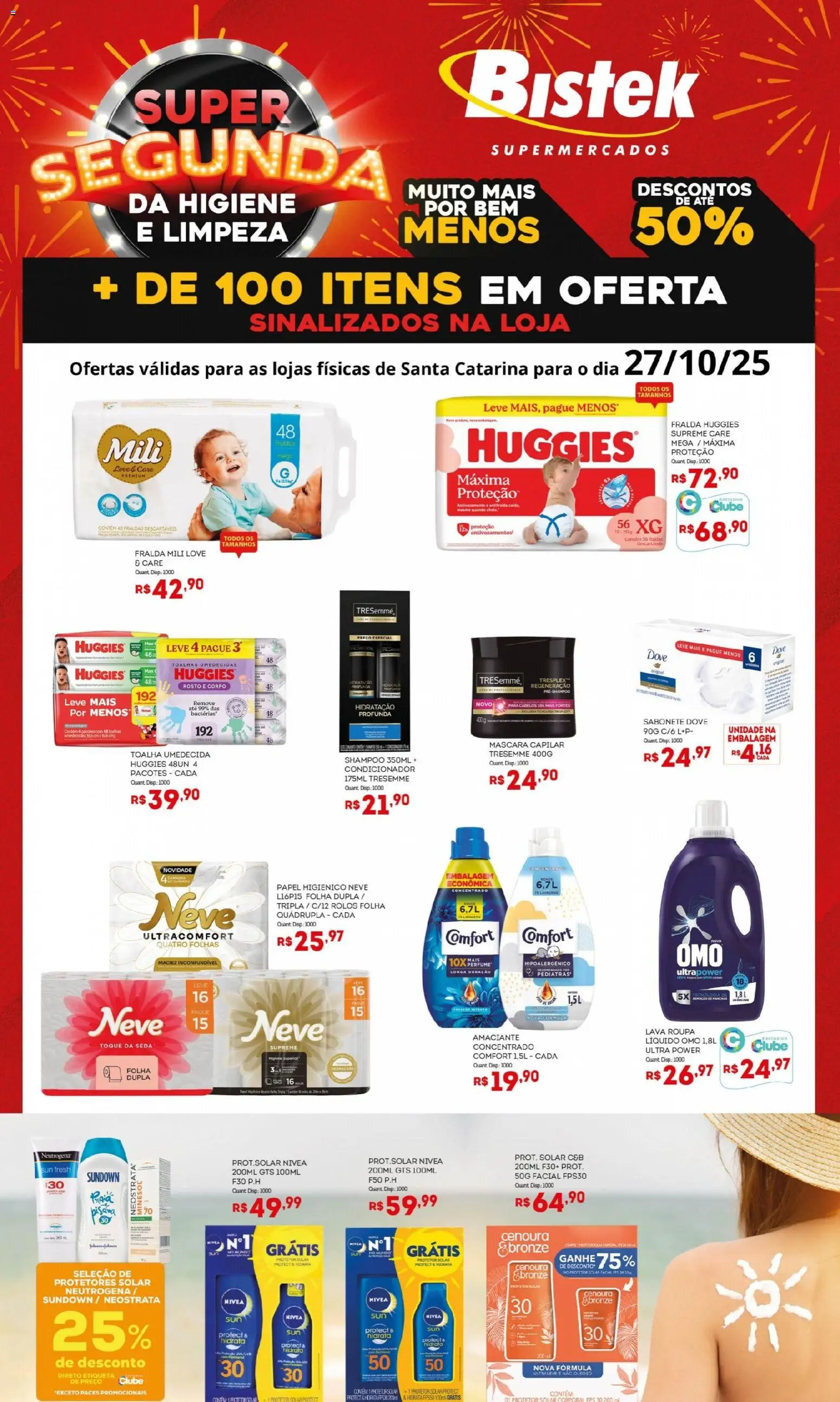 Bistek Supermercados Folheto - válido de 27.10.2025 | Página: 1 | Produtos: Condicionador, Cenoura, Fraldas, Papel higiênico