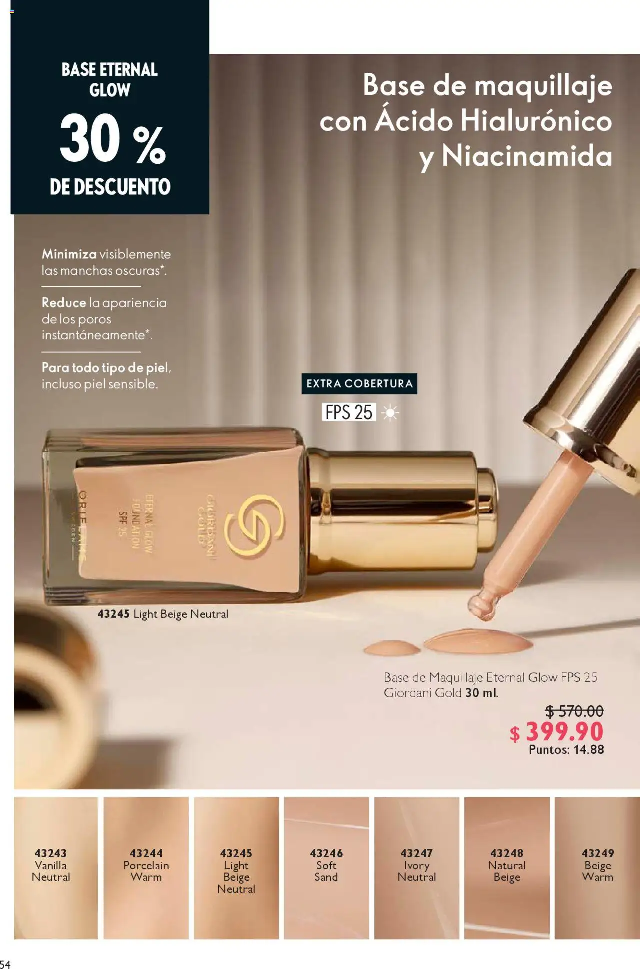 Nuevas ofertas de Oriflame válidas en toda la República Mexicana desde el 04.10.2025. ¡Encuentra las mejores ofertas en Oriflame - Campaña 14 2025! | Página: 54 | Productos: Base de maquillaje, Maquillaje