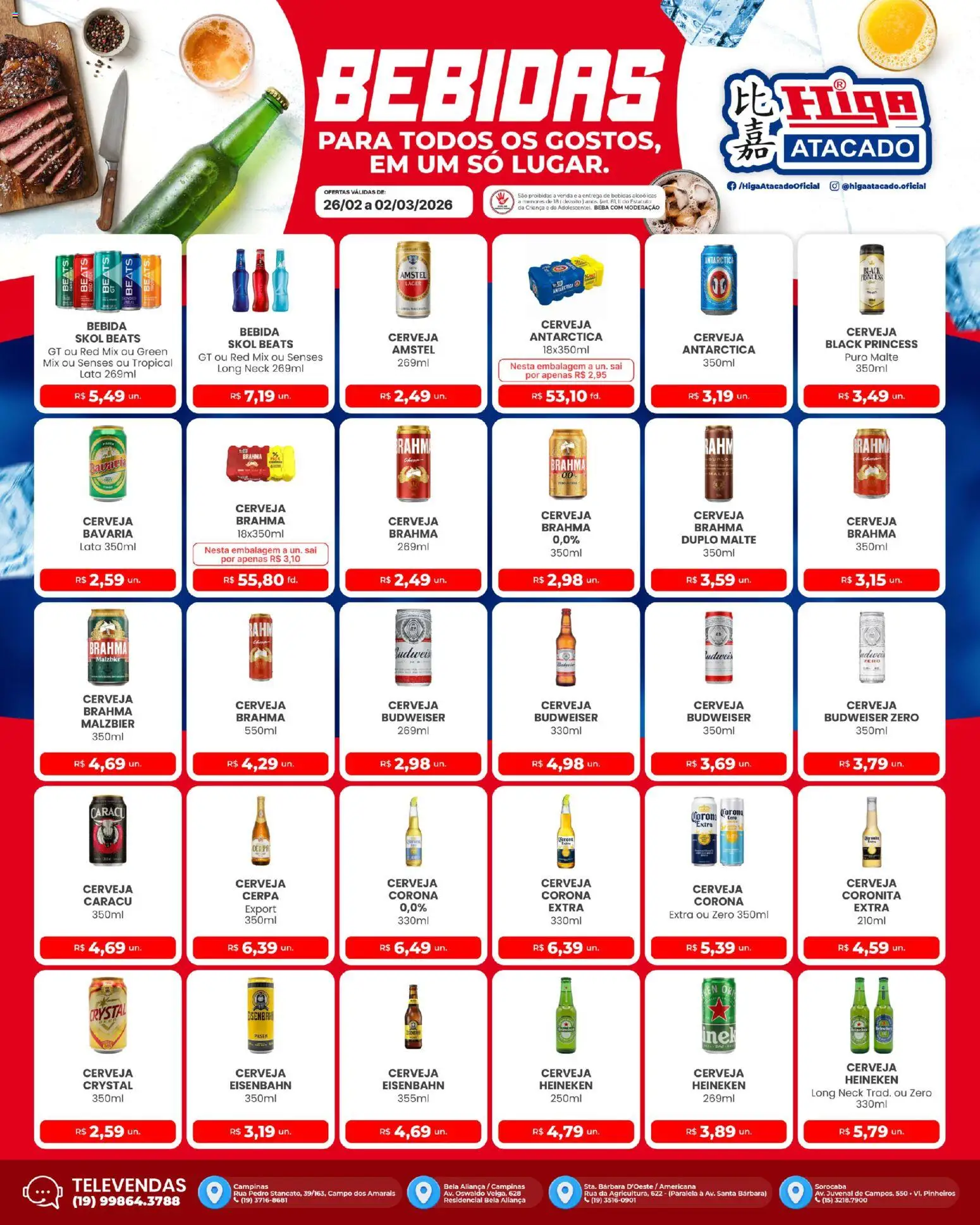 Higa Atacado Folheto - válido de 26.02.2026 | Página: 1 | Produtos: Eisenbahn, Cerveja, Heineken, Bebida