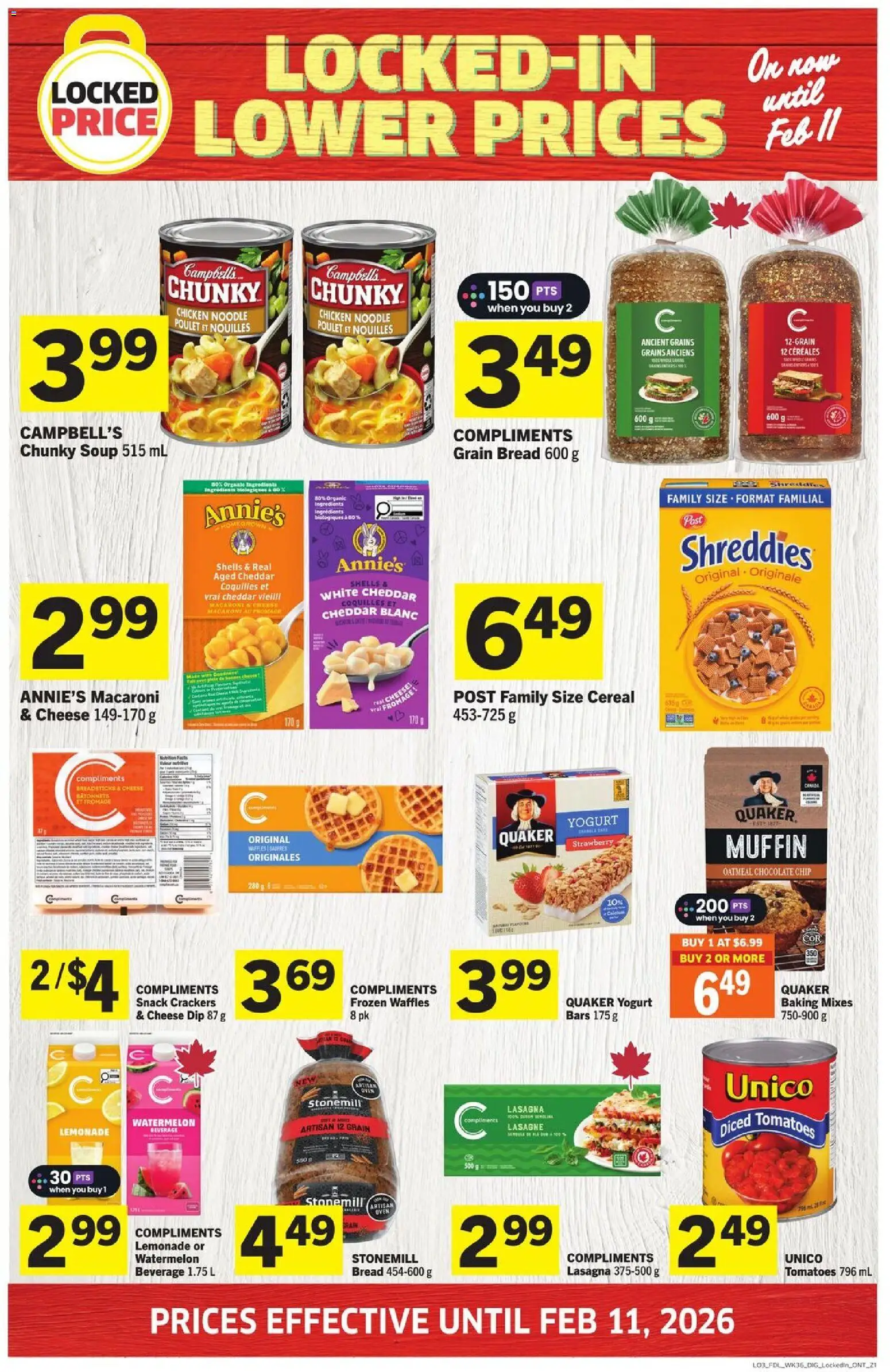 Foodland flyer valid from 01.01.2026 | Page: 3 | Products: Yogurt, Bread, Chocolate, Chicken