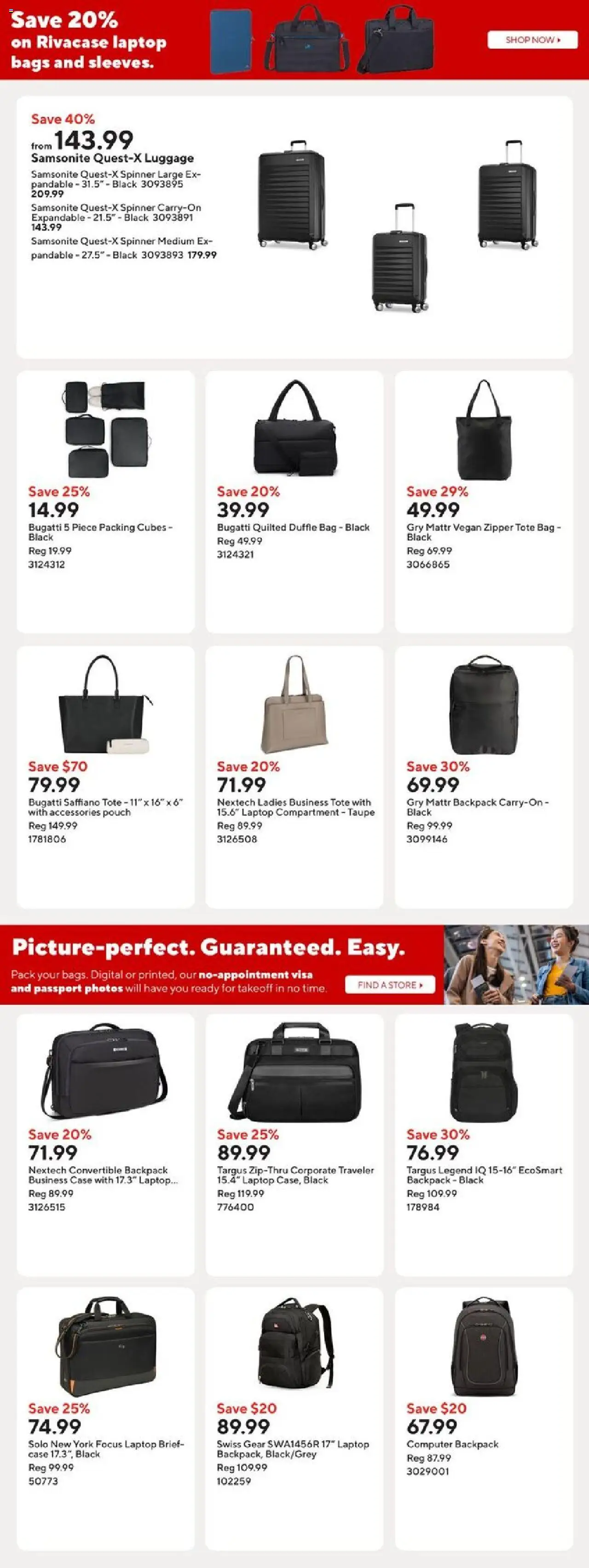 Staples flyer valid from 10.10.2025 | Page: 12 | Products: Backpack, Luggage, Case, Bag