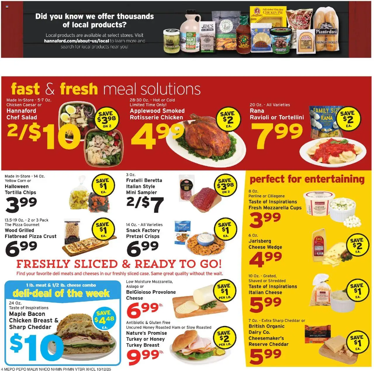 Hannaford Weekly Ad - valid from 12.10.2025 | Page: 4 | Products: Corn, Cheese, Pizza, Chips