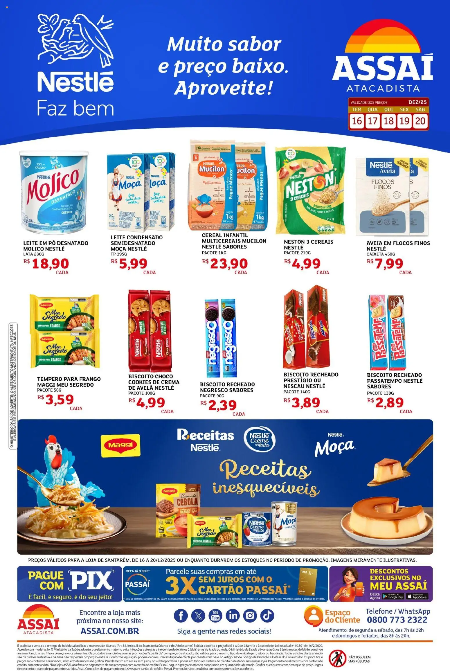 Assaí Atacadista Folheto - válido de 16.12.2025 | Página: 1 | Produtos: Cebola, Leite, Base, Aveia