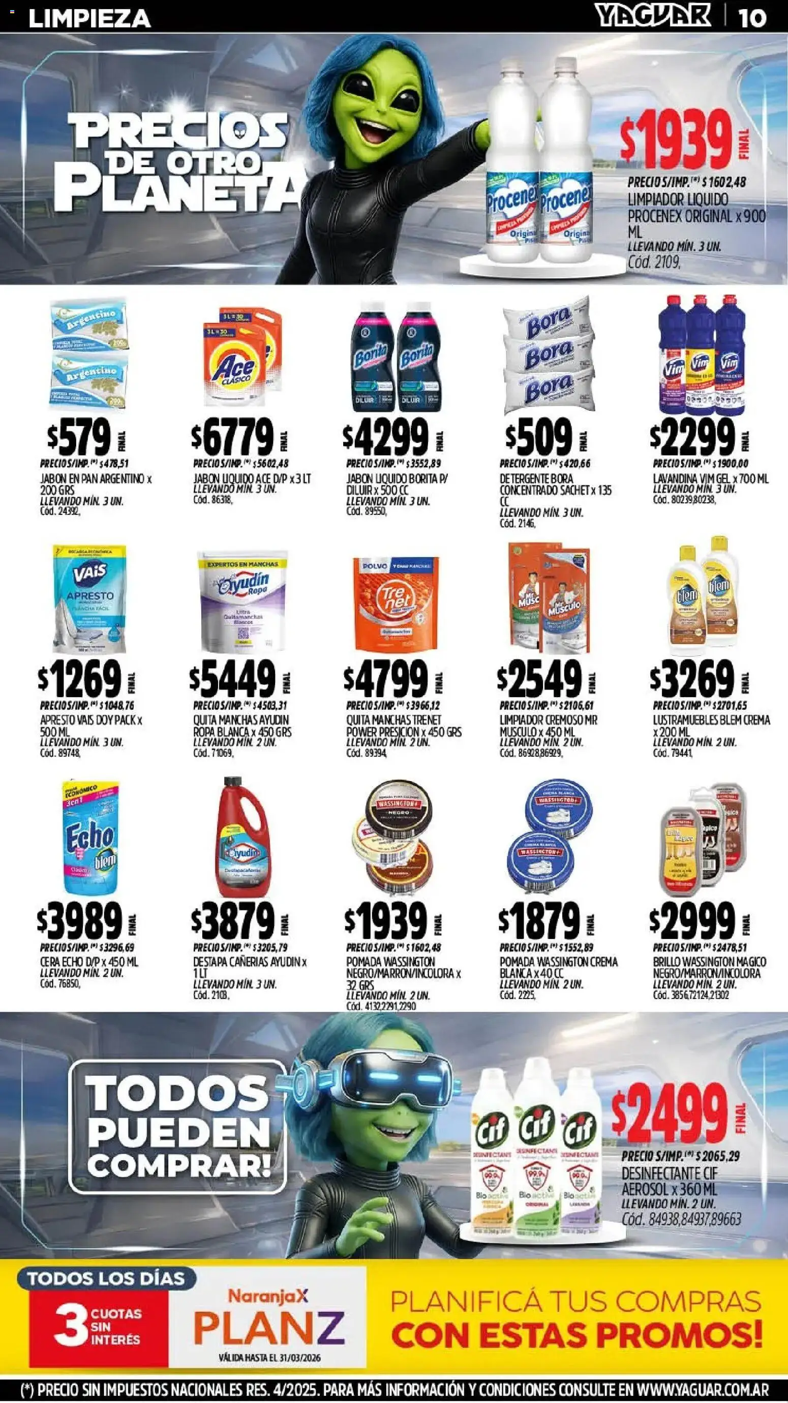 Yaguar - Oferta Semanal Jujuy │ válido desde el 02.03.2026 | Página: 10 | Productos: Jabón líquido, Detergente, Ropa, Pan