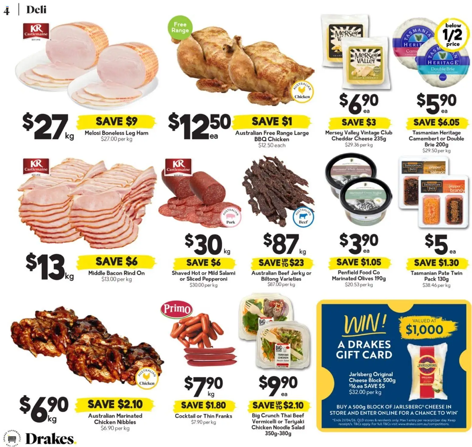 Drakes catalogue - valid from 01.04.2026 | Page: 4 | Products: Bacon, Salami, Ham, Pepper