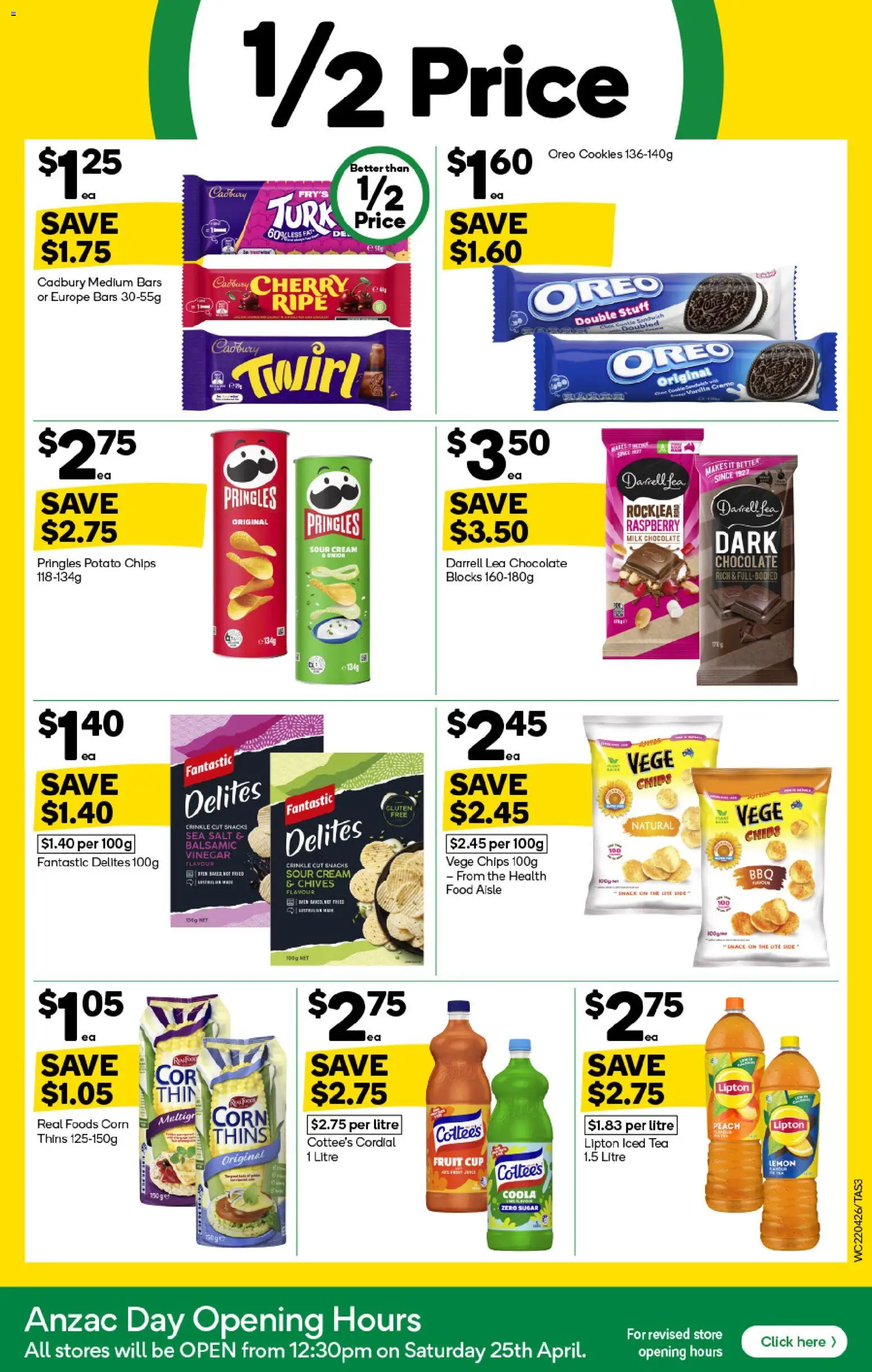 Woolworths catalogue - valid from 22.04.2026 | Page: 3 | Products: Milk, Tea, Chips, Lemon