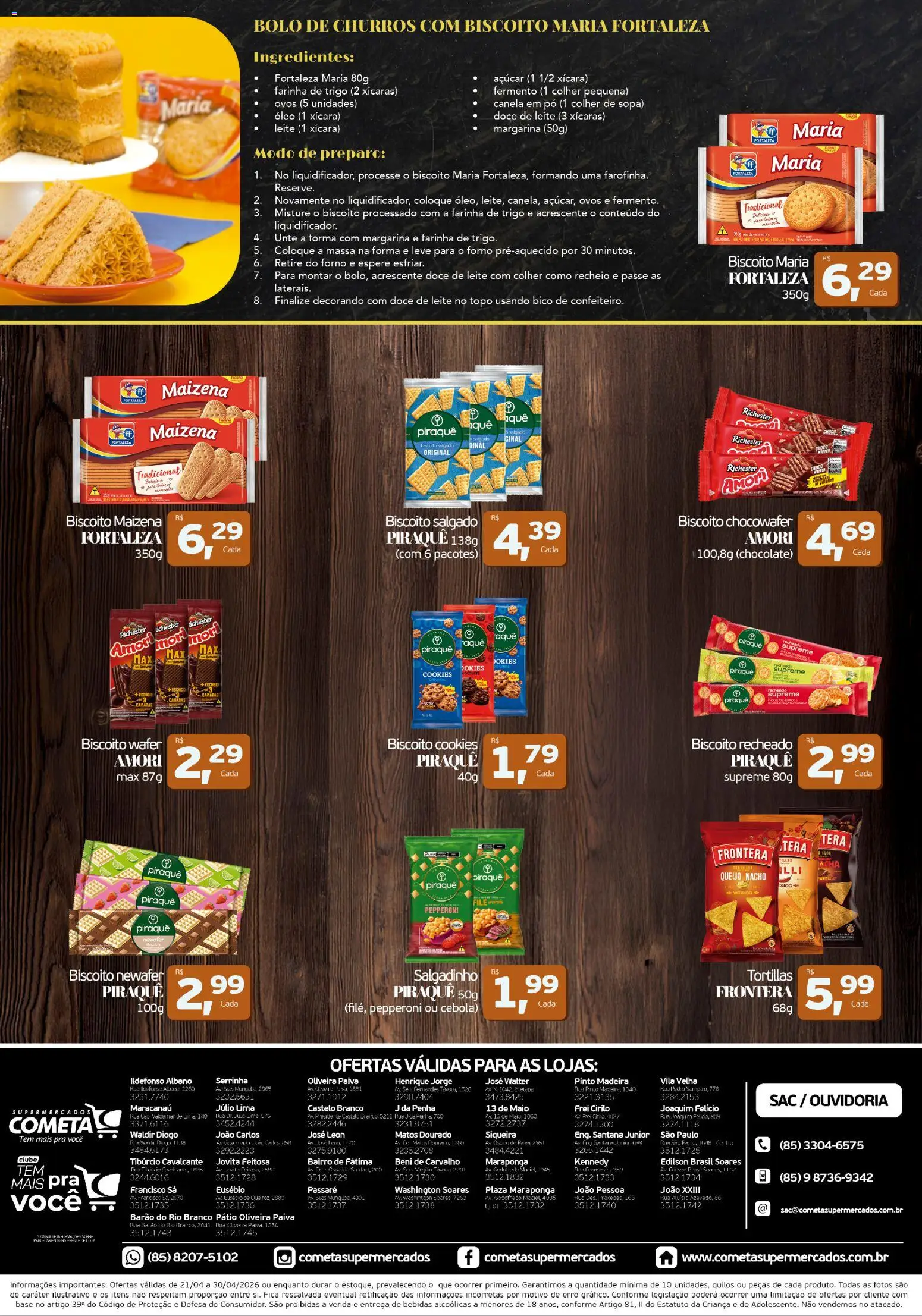 Cometa Supermercados Folheto - válido de 21.04.2026 | Página: 2 | Produtos: Óleo, Xícaras, Cookies, Biscoito recheado