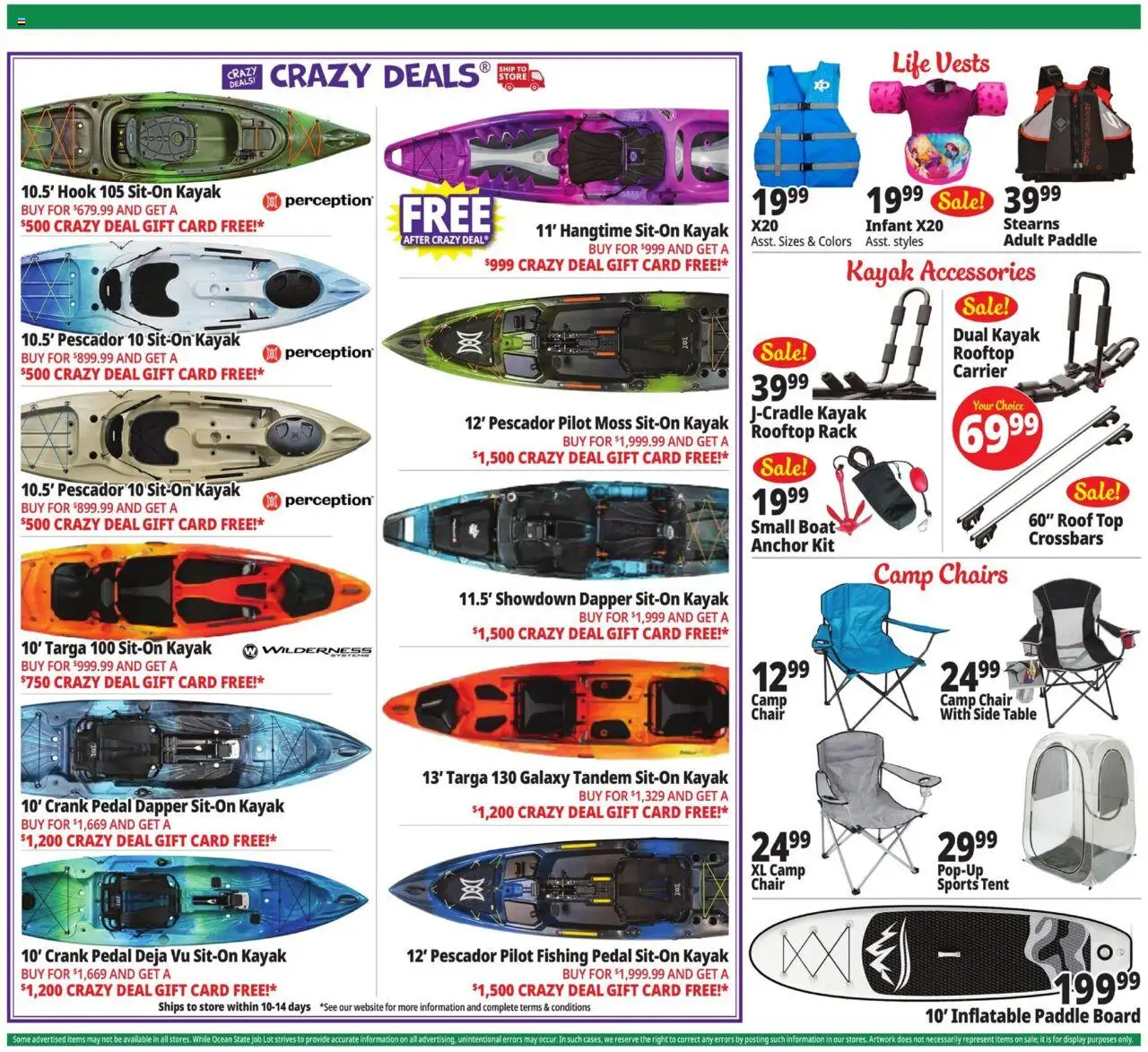 Ocean State Job Lot Weekly Ad - valid from 14.08.2025 | Page: 11 | Products: Chair, Hook, Anchor, Kayak