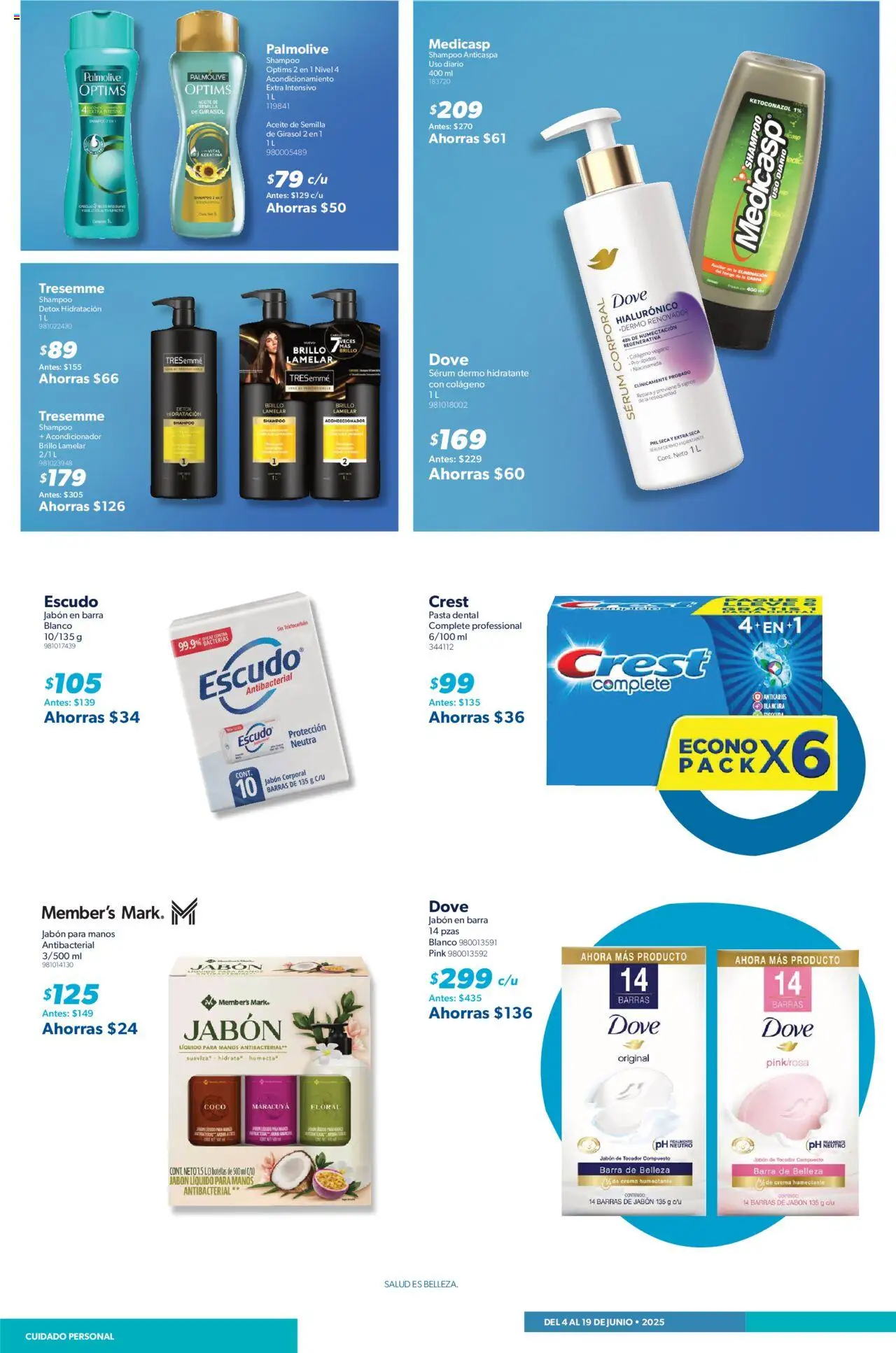 Nuevas ofertas de Sam's Club válidas en toda la República Mexicana desde el 04.06.2025. ¡Encuentra las mejores ofertas en Sam's Club catálogo! | Página: 6 | Productos: Serum, Brillo, Aceite, Pasta