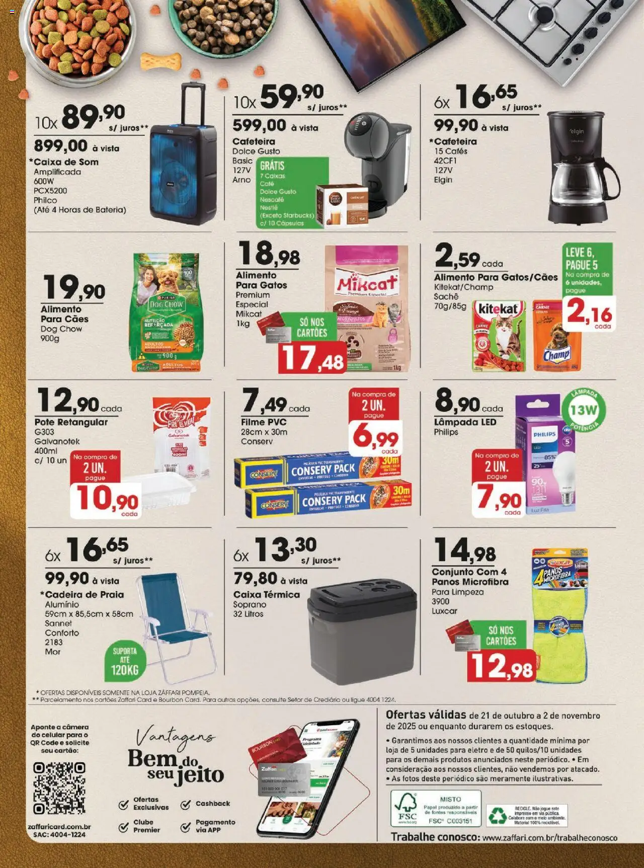 Zaffari Folheto - válido de 21.10.2025 | Página: 14 | Produtos: Cafeteira, Bourbon, Lâmpada led, Câmera