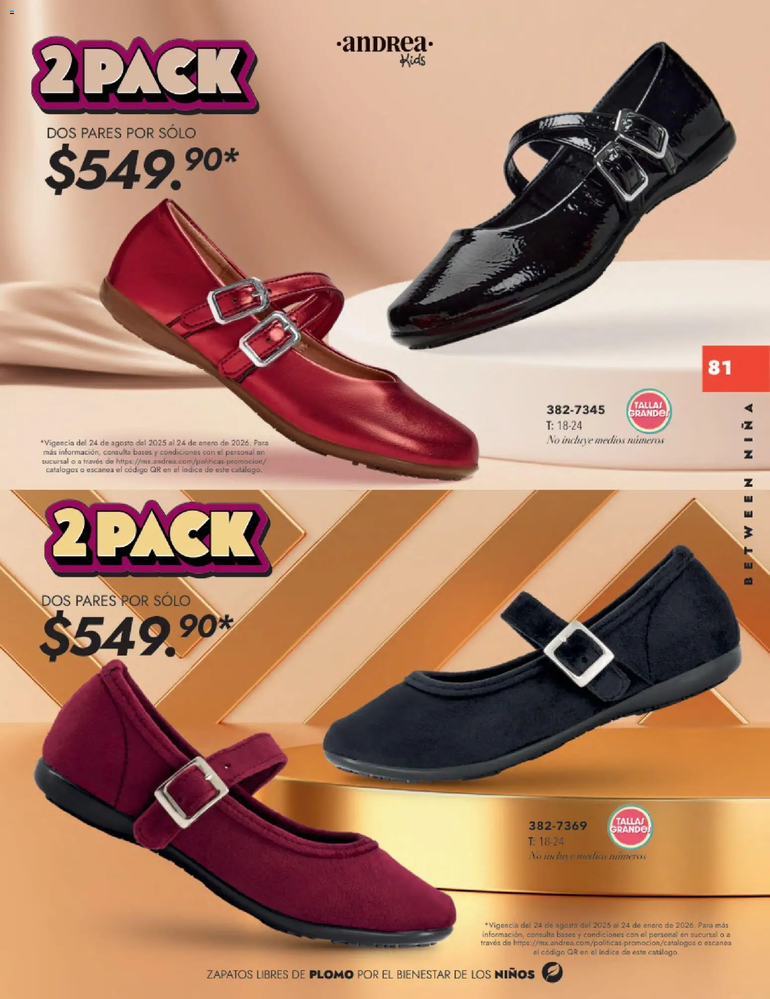 Nuevas ofertas de Andrea válidas en toda la República Mexicana desde el 26.11.2025. ¡Encuentra las mejores ofertas en Andrea catálogo Infantil Kids! | Página: 80 | Productos: Zapatos