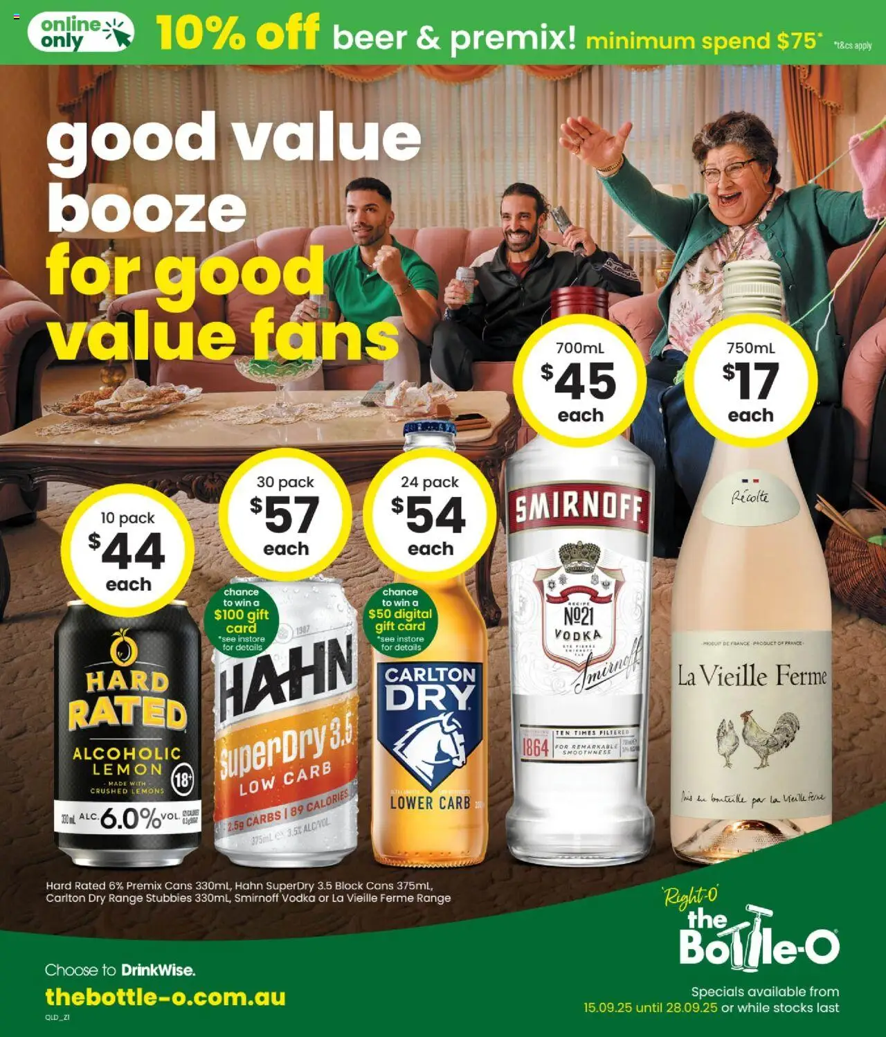 The Bottle-O catalogue - valid from 15.09.2025 | Page: 1 | Products: Beer, Vodka, Lemon, Digital