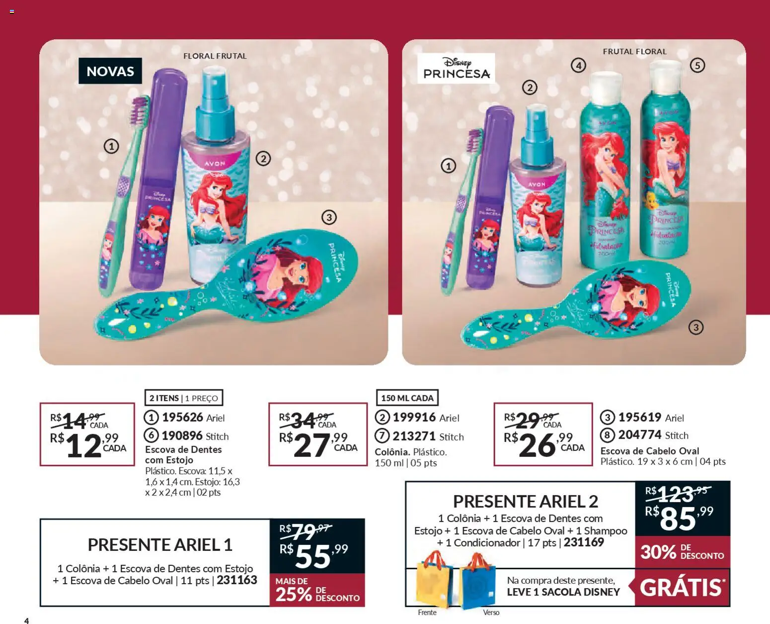 Avon Folheto - válido de 21.11.2025 | Página: 4 | Produtos: Ariel, Condicionador, Escova, Escova de cabelo