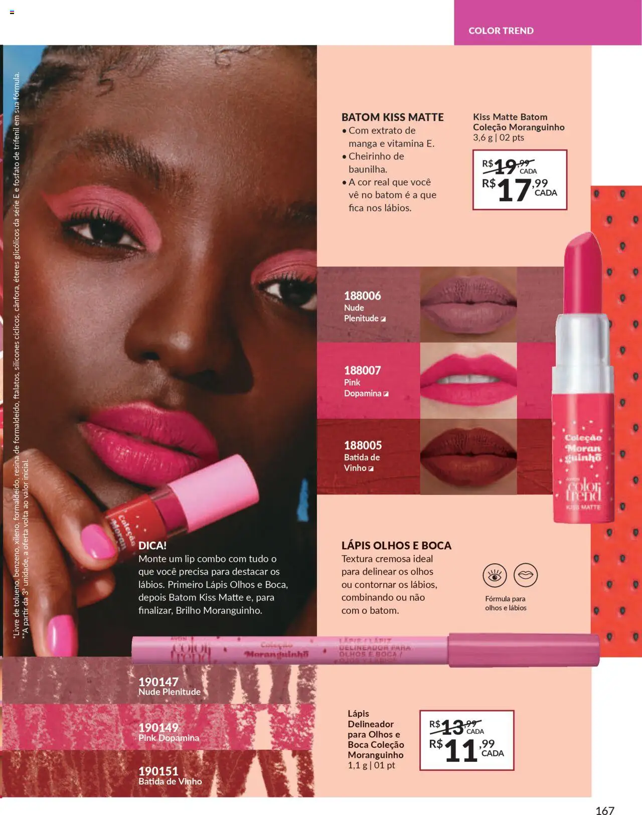 Avon Folheto - válido de 07.10.2025 | Página: 167 | Produtos: Delineador, Batom, Lápis, Vinho
