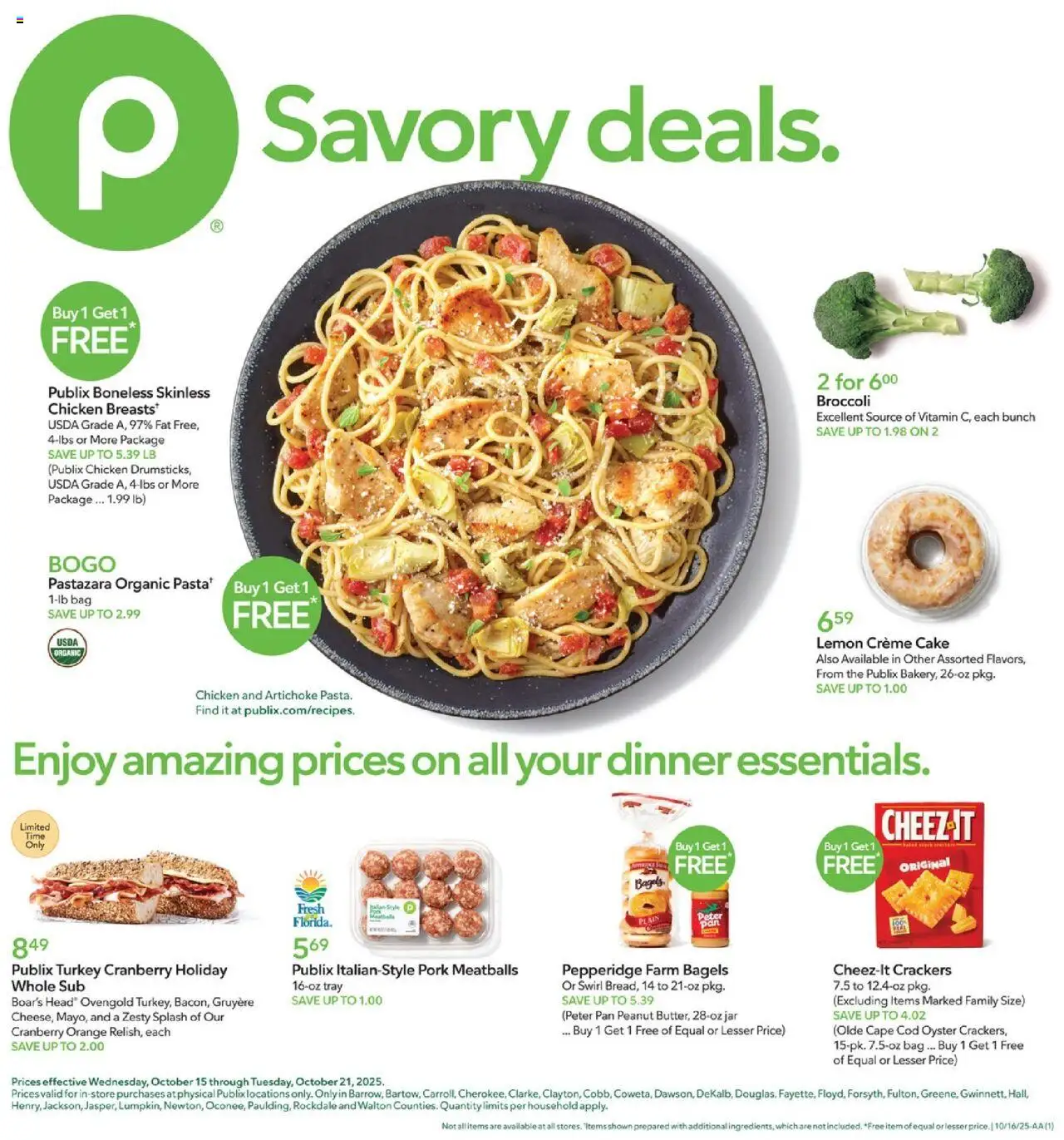 Publix Weekly Ad - valid from 15.10.2025 | Page: 1 | Products: Vitamin, Pork, Pasta, Bag