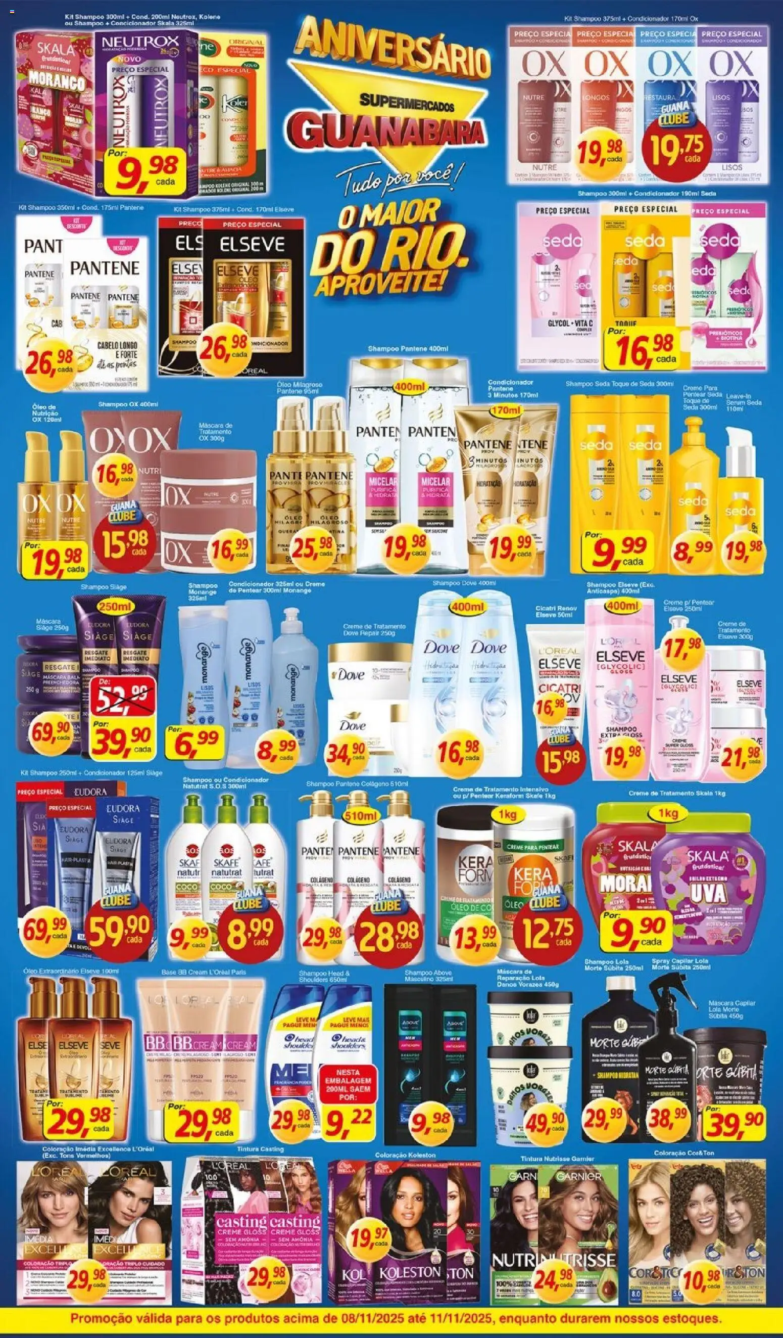 Supermercados Guanabara Folheto - válido de 08.11.2025 | Página: 9 | Produtos: Creme, Soda, Creme para pentear, Dove
