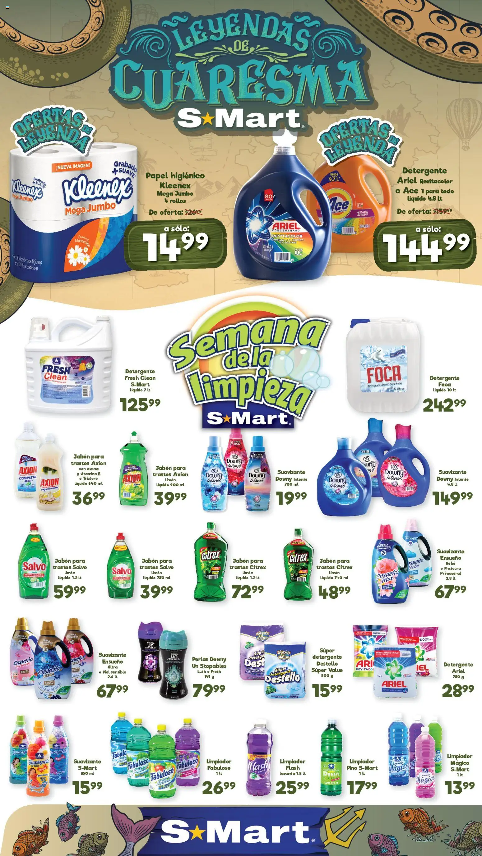 Nuevas ofertas de S-Mart válidas en toda la República Mexicana desde el 27.03.2026. ¡Encuentra las mejores ofertas en S-Mart folleto Ofertas de feria Juárez! | Página: 1 | Productos: Limón, Limpiador, Papel higiénico, Jabón