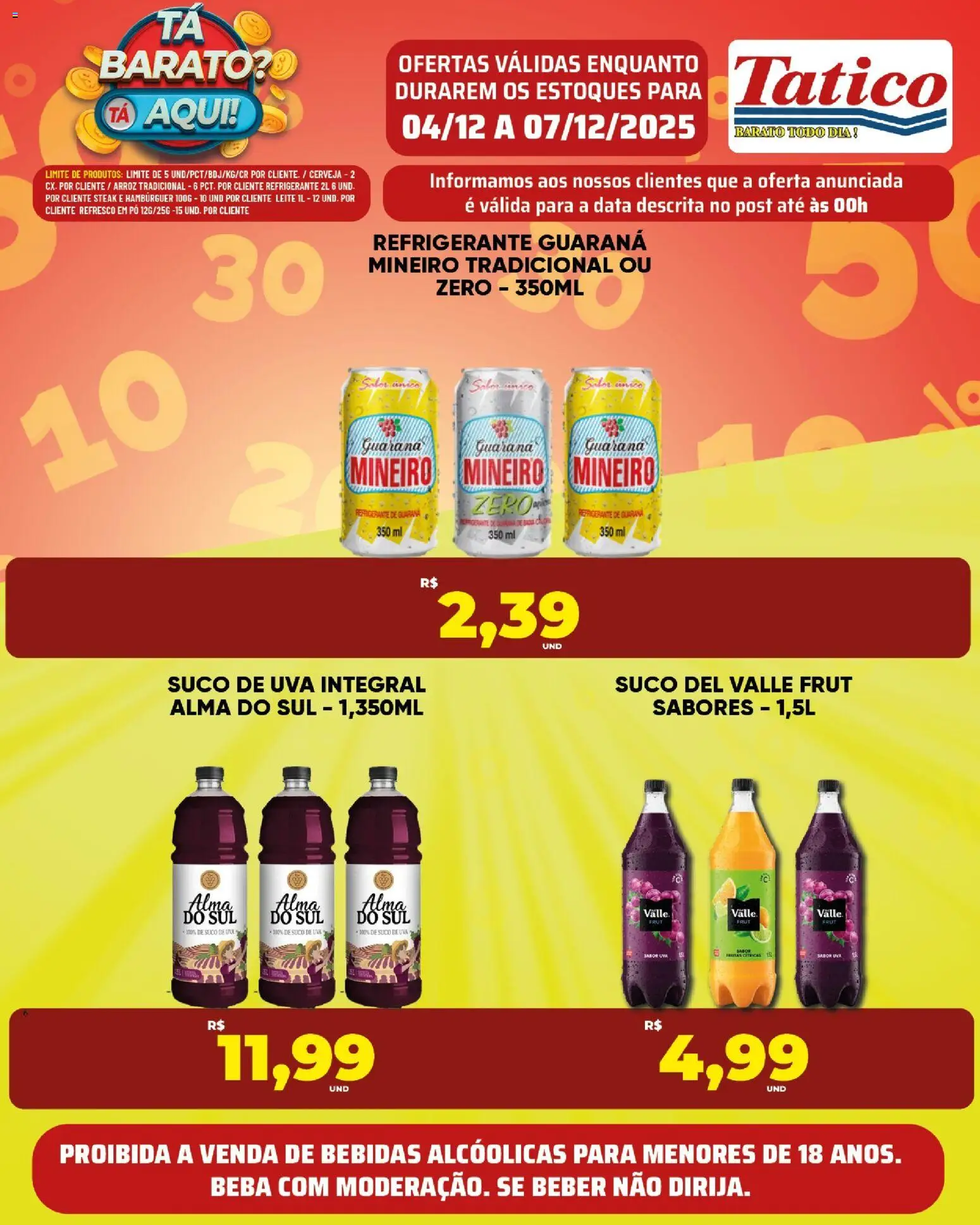 Tatico Folheto - válido de 05.12.2025 | Página: 21 | Produtos: Leite, Suco, Cerveja, Arroz