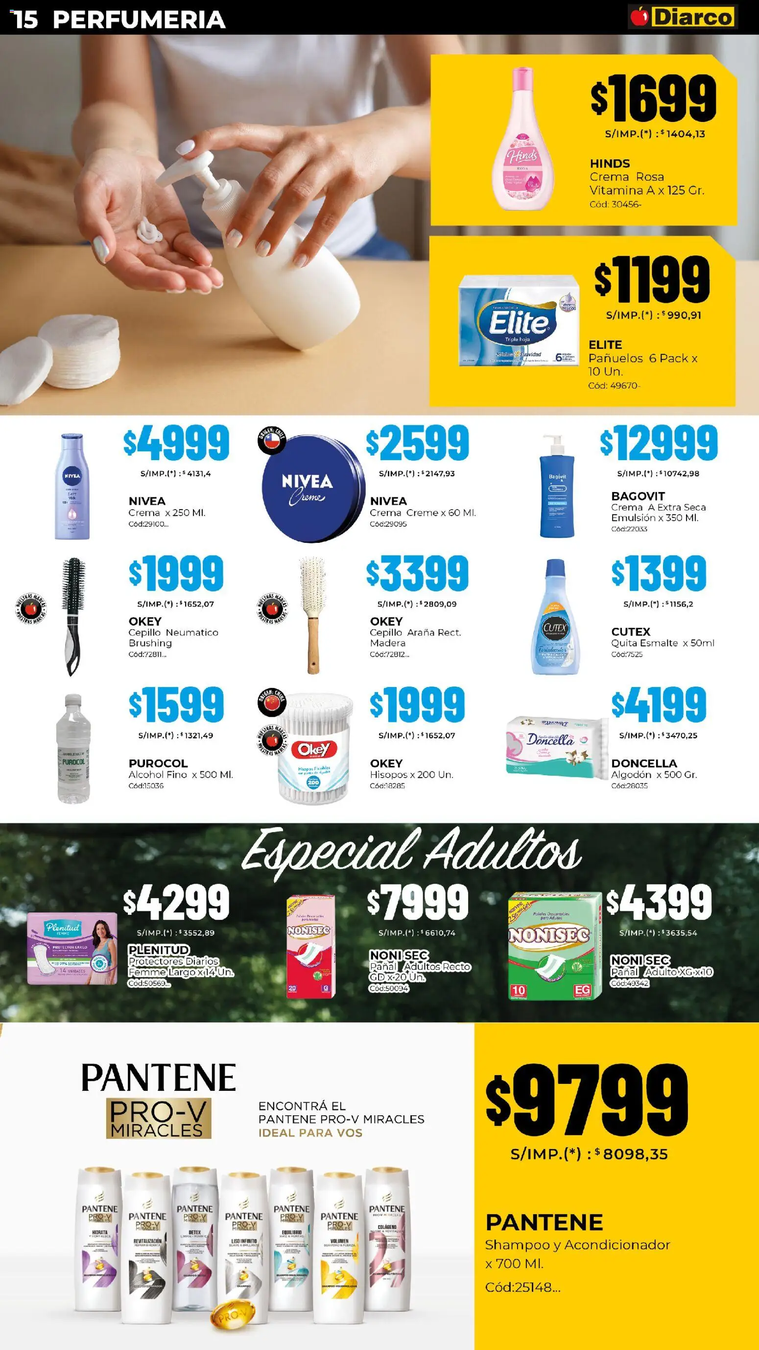 Diarco - Ofertas Interior │ válido desde el 27.10.2025 | Página: 15 | Productos: Acondicionador, Emulsión, Protectores diarios, Crema