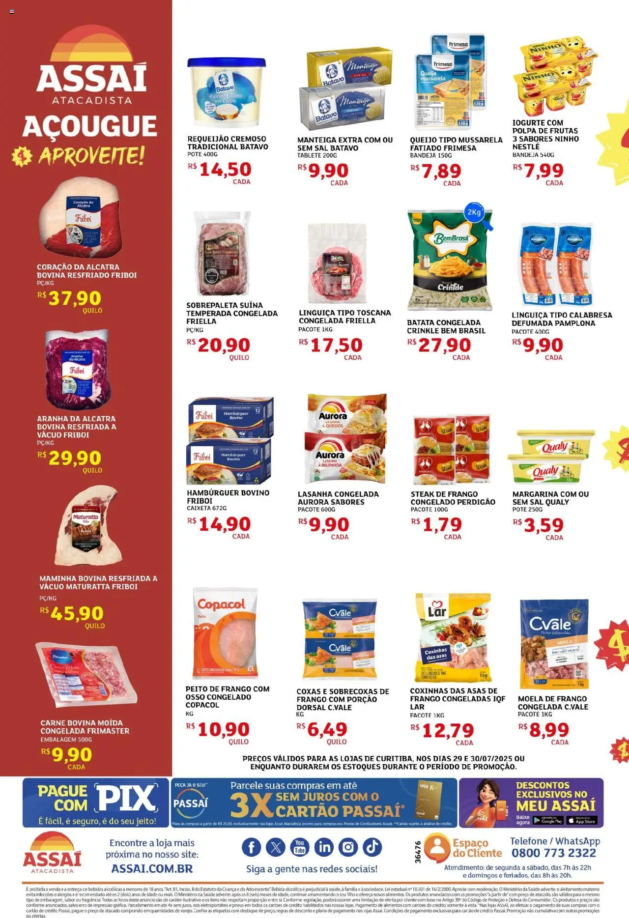 Assaí Atacadista Folheto - válido de 29.07.2025 | Página: 2 | Produtos: Aranha da alcatra, Hambúrguer, Pá, Margarina