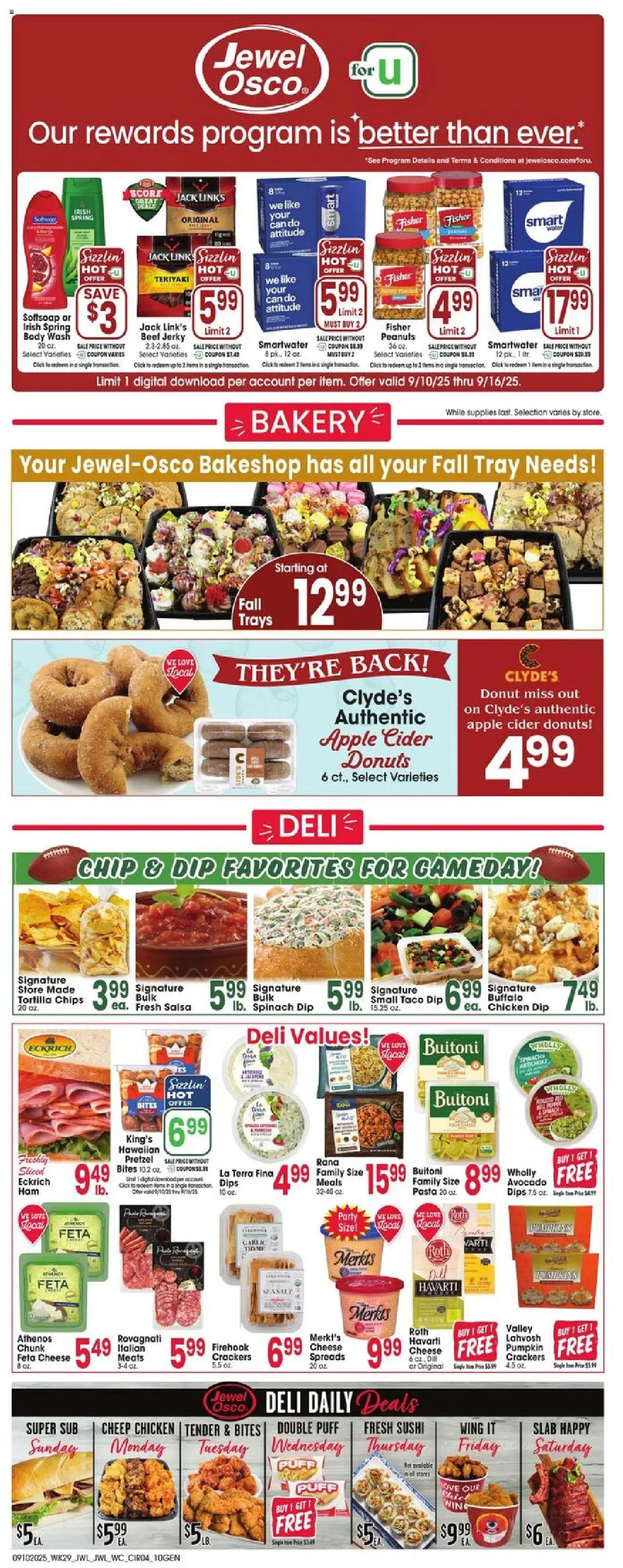 Jewel Osco Weekly Ad - IA - valid from 10.09.2025 | Page: 4 | Products: Cheese, Beef, Chips, Body Wash